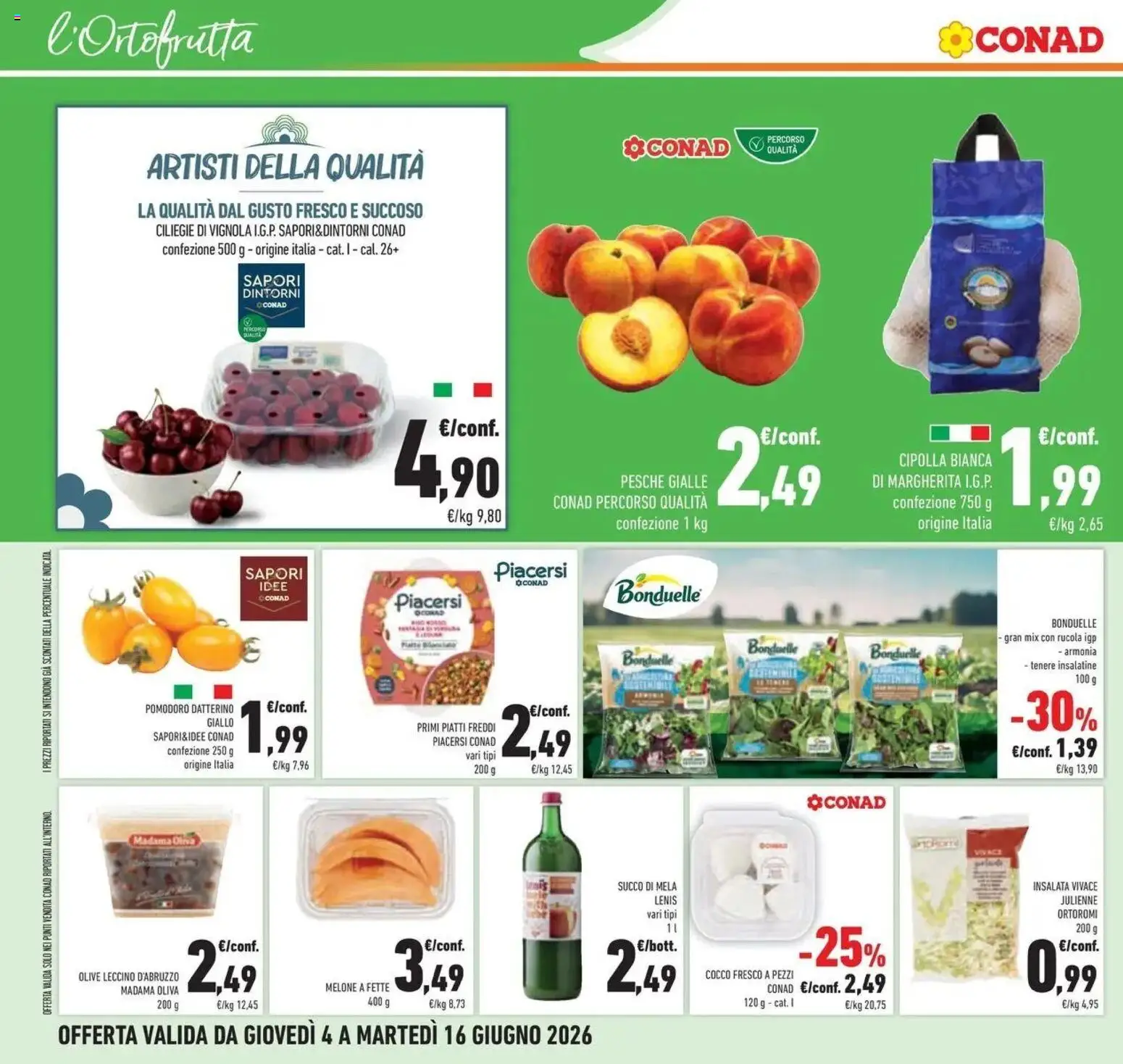 Volantino Conad del 03.06.2026 | Pagina: 18 | Prodotti: Insalata, Pasta, Melone, Cocco