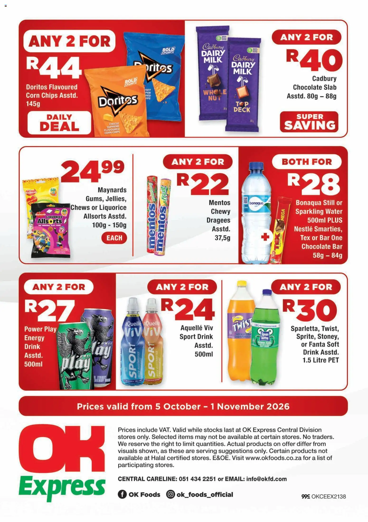 New OK Foods catalogue – valid from 05/10/2026 | Page: 4 | Products: Milk, Fanta, Water, Fruit