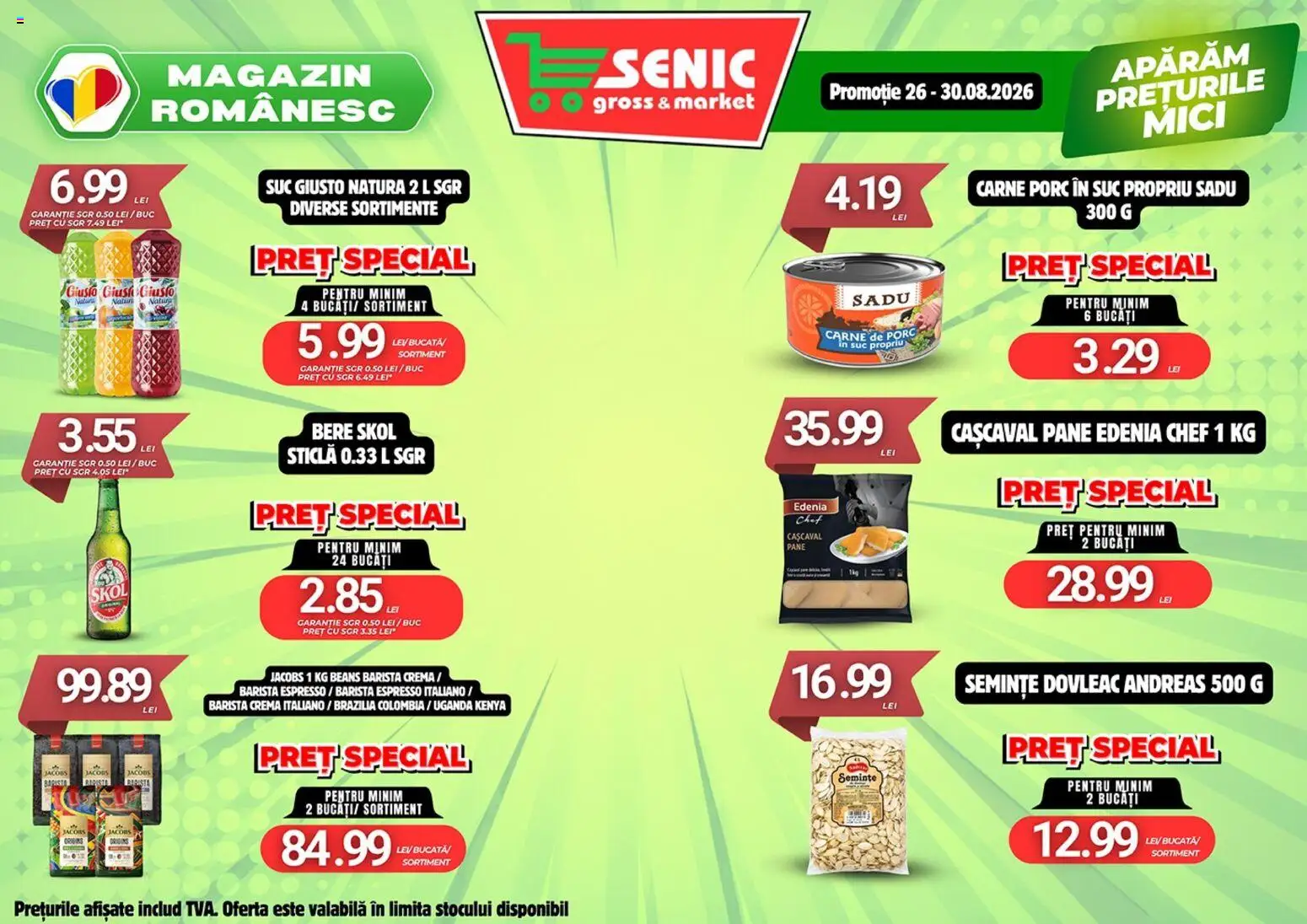 Noul catalog Senic – valabil de la 24.08.2026 | Pagină: 6 | Produse: Dovleac, Semințe, Suc, Bere