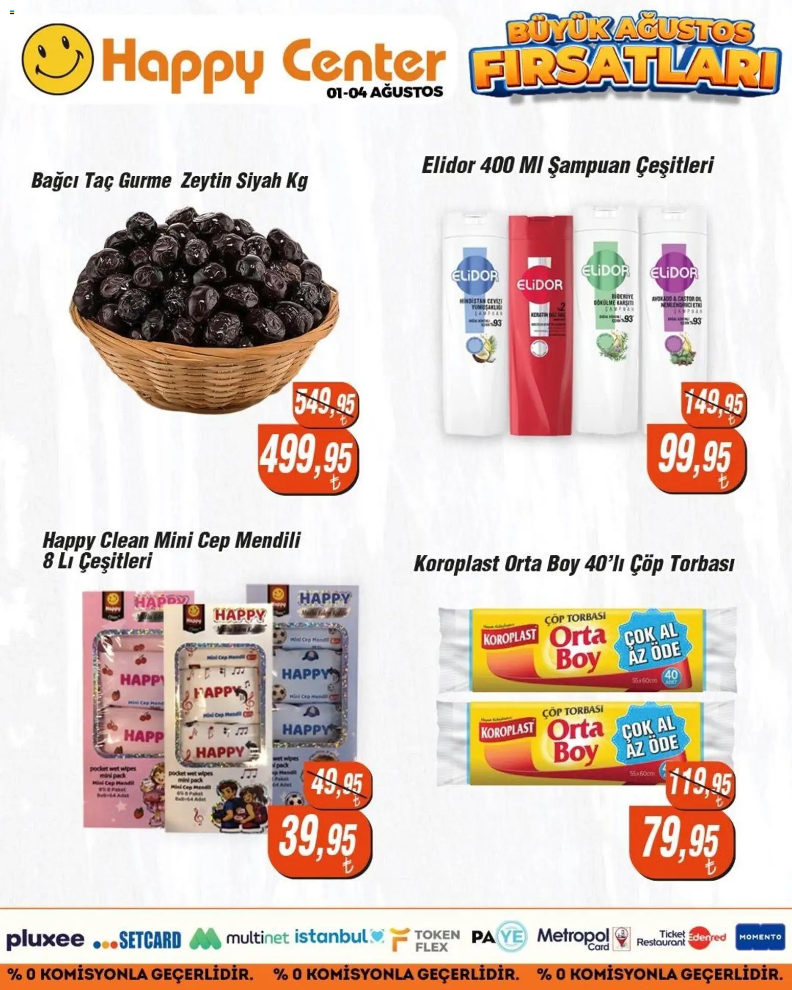 Happy Center Katalog - 01 Ağustos 2026 tarihinden itibaren geçerlidir | Sayfa: 2 | Ürünler: Çöp torbası, Mendil, Hindistan Cevizi, Zeytin