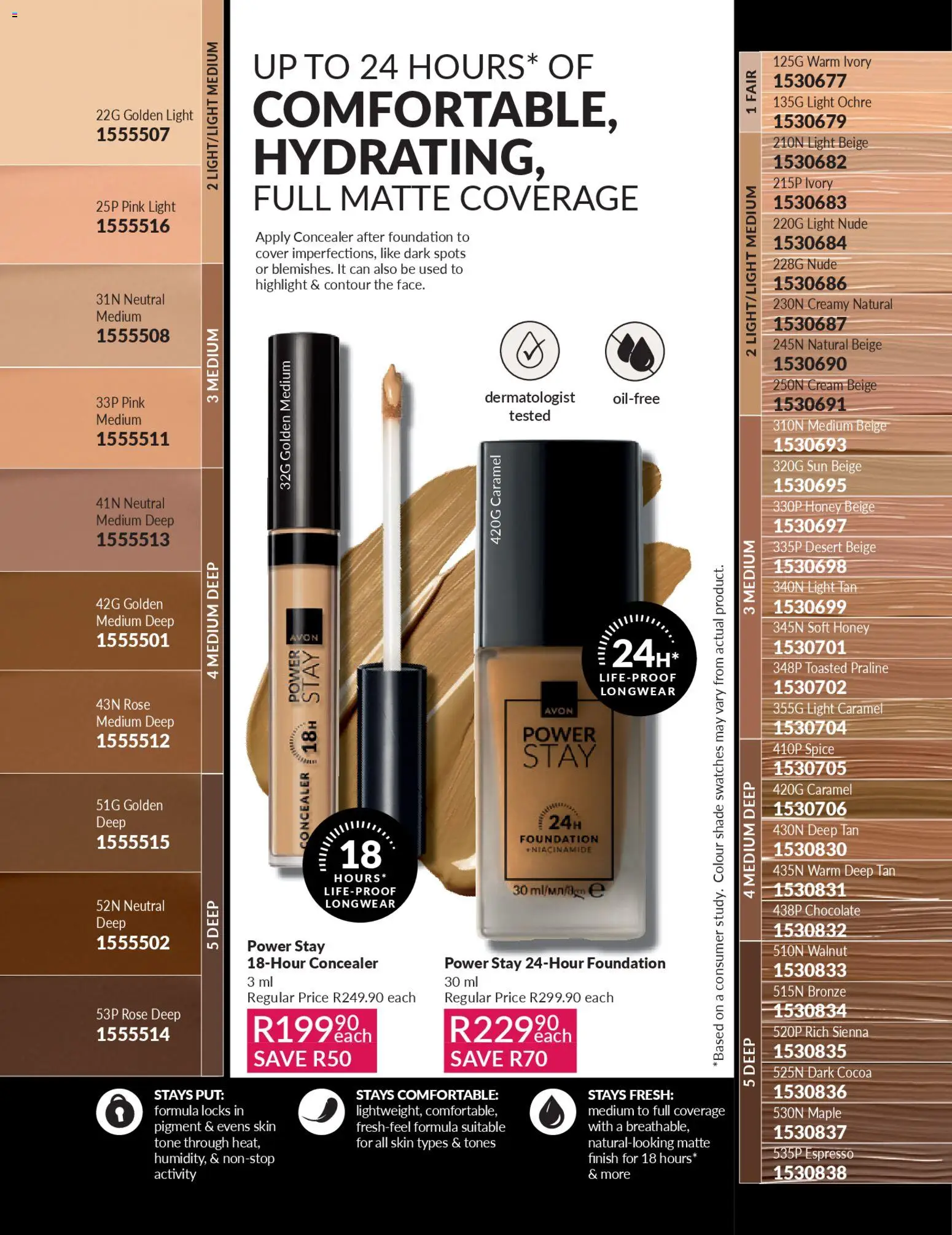 New Avon catalogue – valid from 01.04.2026 | Page: 67 | Products: Chocolate, Foundation, Concealer, Caramel