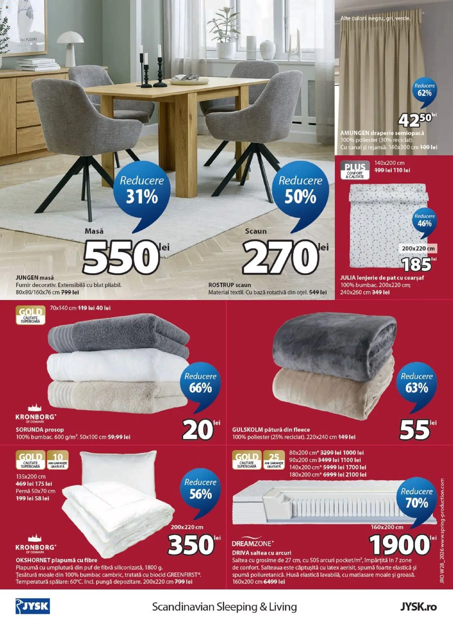 Noul catalog JYSK – valabil de la 09.07.2026 | Pagină: 16 | Produse: Pat, Pernă, Masă, Scaun