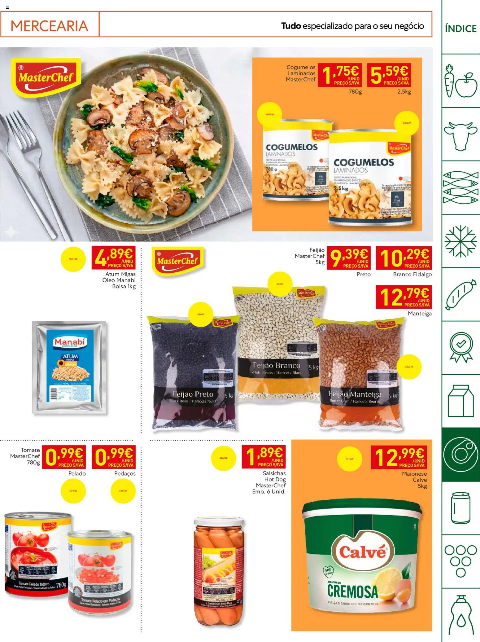 Recheio Horeca Madeira │ válido de 26.05.2026 | Página: 19 | Produtos: Manteiga, Maionese, Tomate, Cogumelos