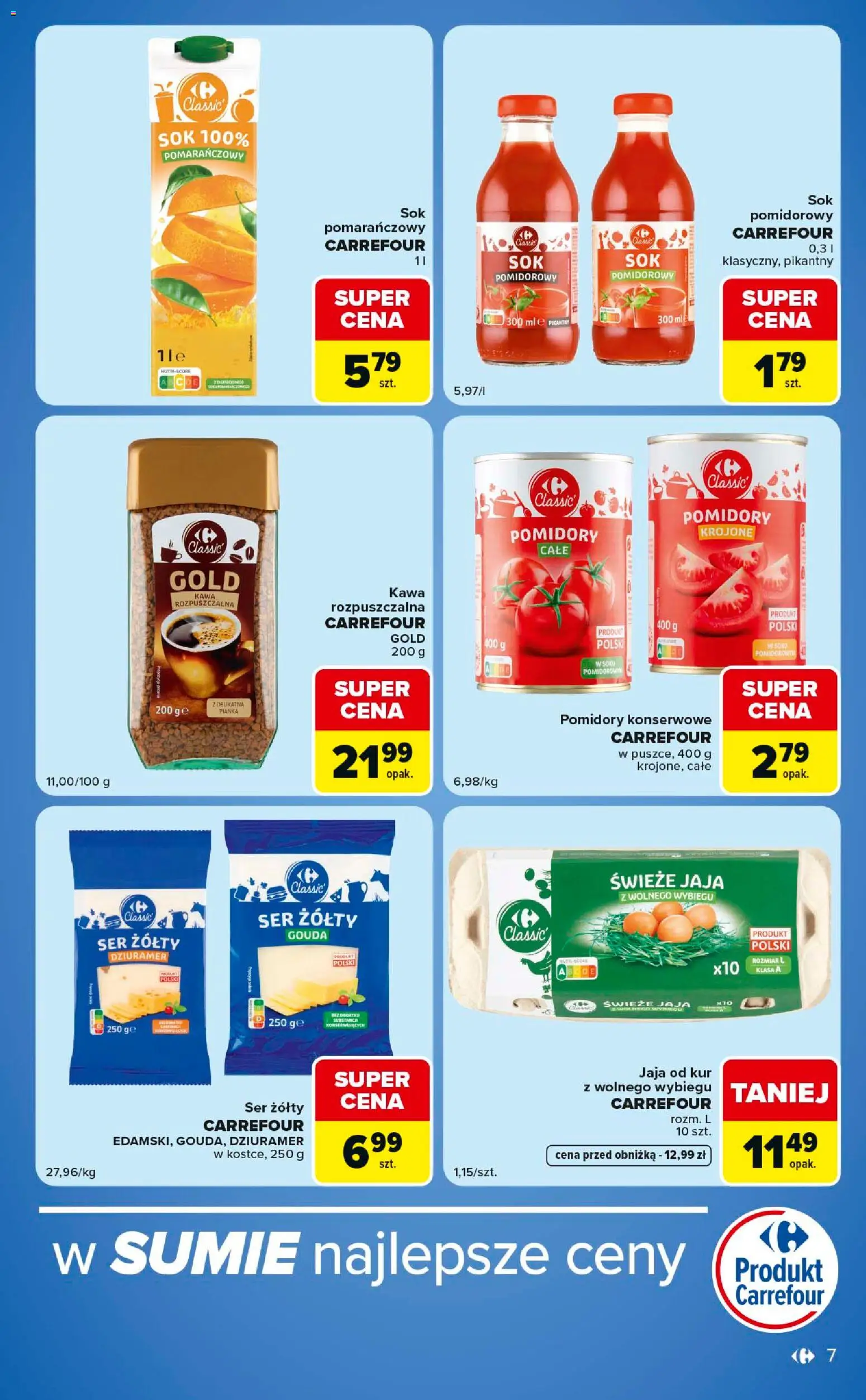 Carrefour gazetka - Express od 21.07.2026 | Strona: 7 | Produkty: Ser żółty, Kawa rozpuszczalna, Kawa, Pomidory