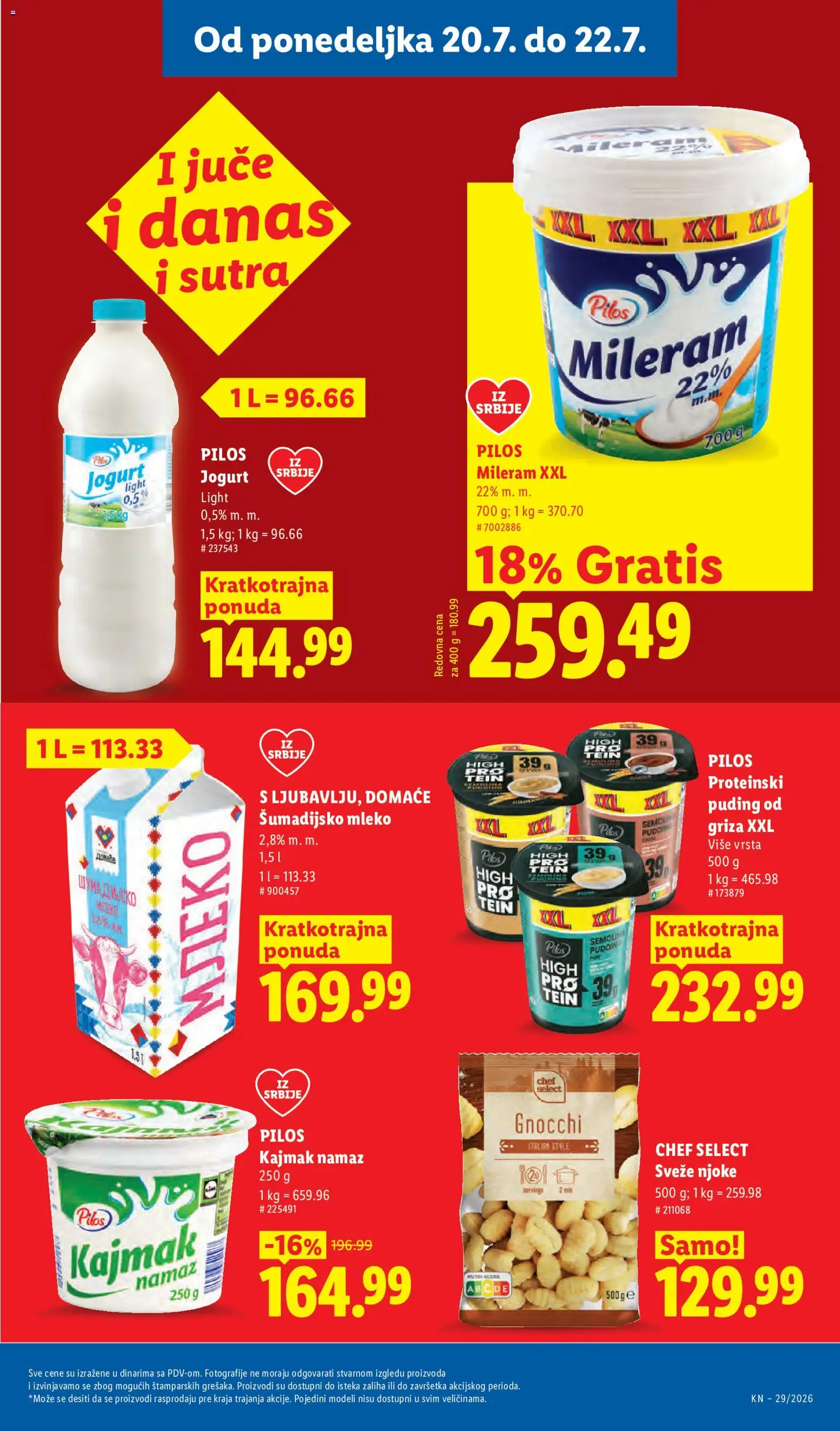 Lidl katalog - važi od 16.07.2026 | Strana: 103 | Proizvode: Njoke, Namaz, Mleko, Kajmak