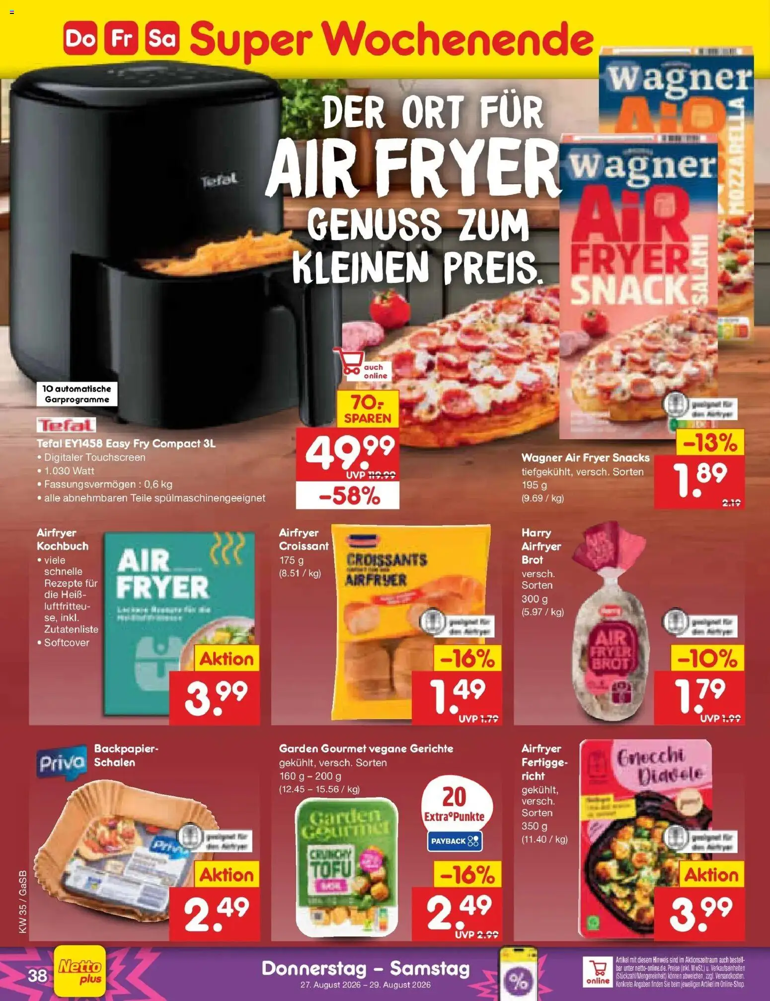 Netto Marken-Discount Prospekt Oldenburg – gültig ab 24.08.2026 | Seite: 52 | Produkte: Croissant, Gerichte, Brot, Salami