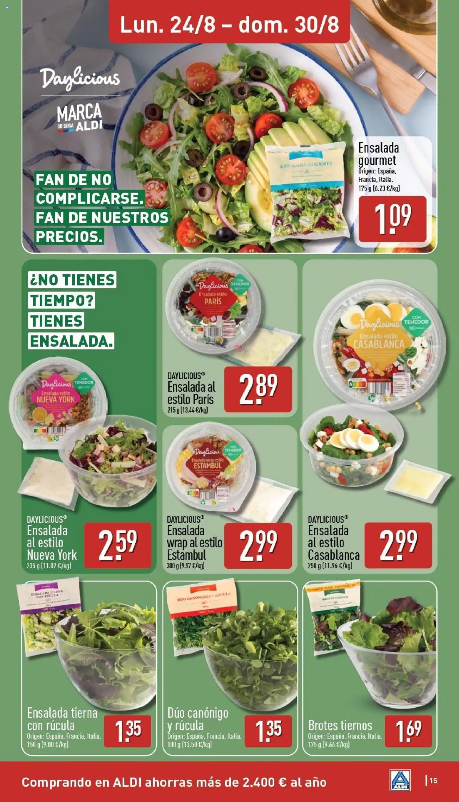 Aldi folleto Baleares │ válido desde el 24/08/2026 | Página: 15 | Productos: Ensalada