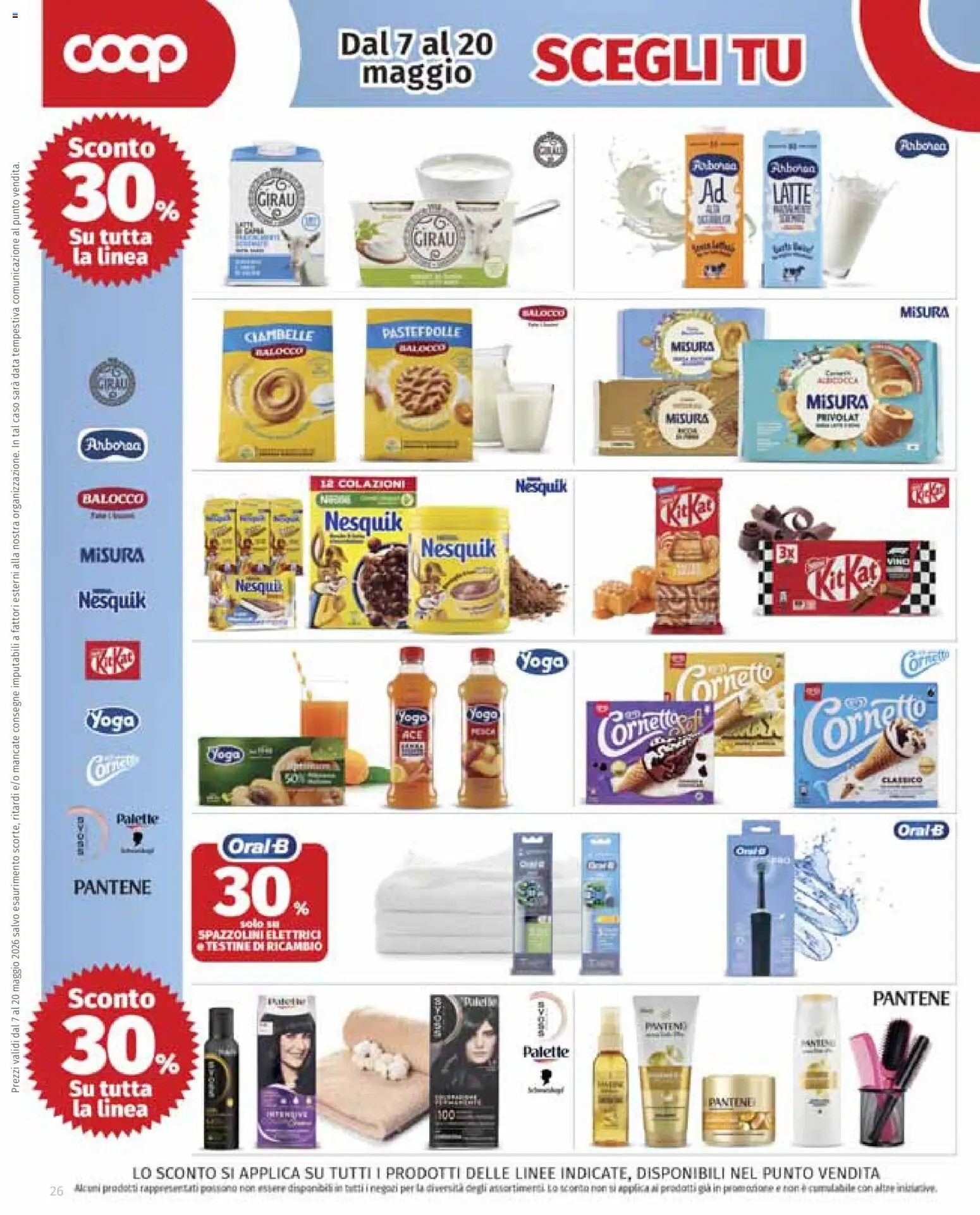 Volantino COOP del 30.04.2026 | Pagina: 26 | Prodotti: Cornetto, Latte, Data, Polo