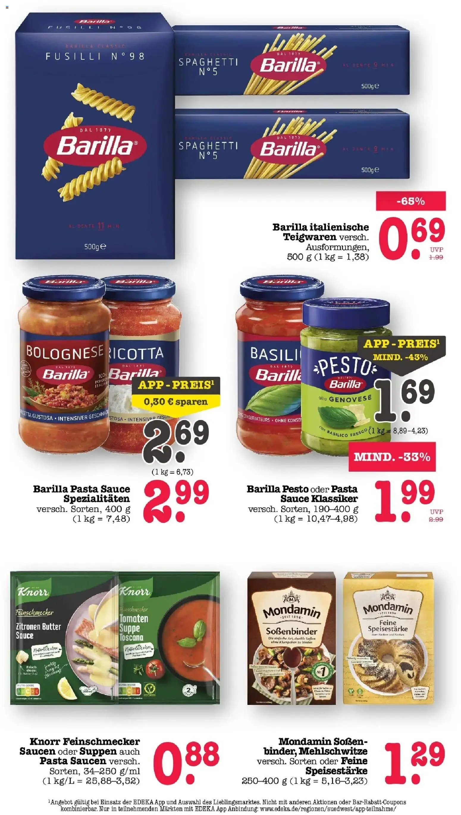 Edeka Prospekt Offenbach (ab 19.10.2026) » Angebote Online | Seite: 48 | Produkte: Barilla, Spaghetti, Barilla pesto, Tomaten