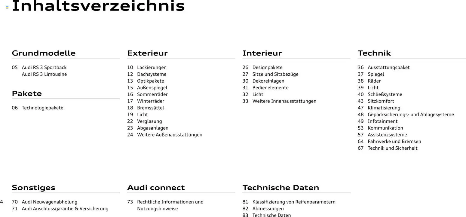 Audi RS 3 Sportback / RS 3 Limousine – gültig ab 28.10.2025 | Seite: 4 | Produkte: Tür