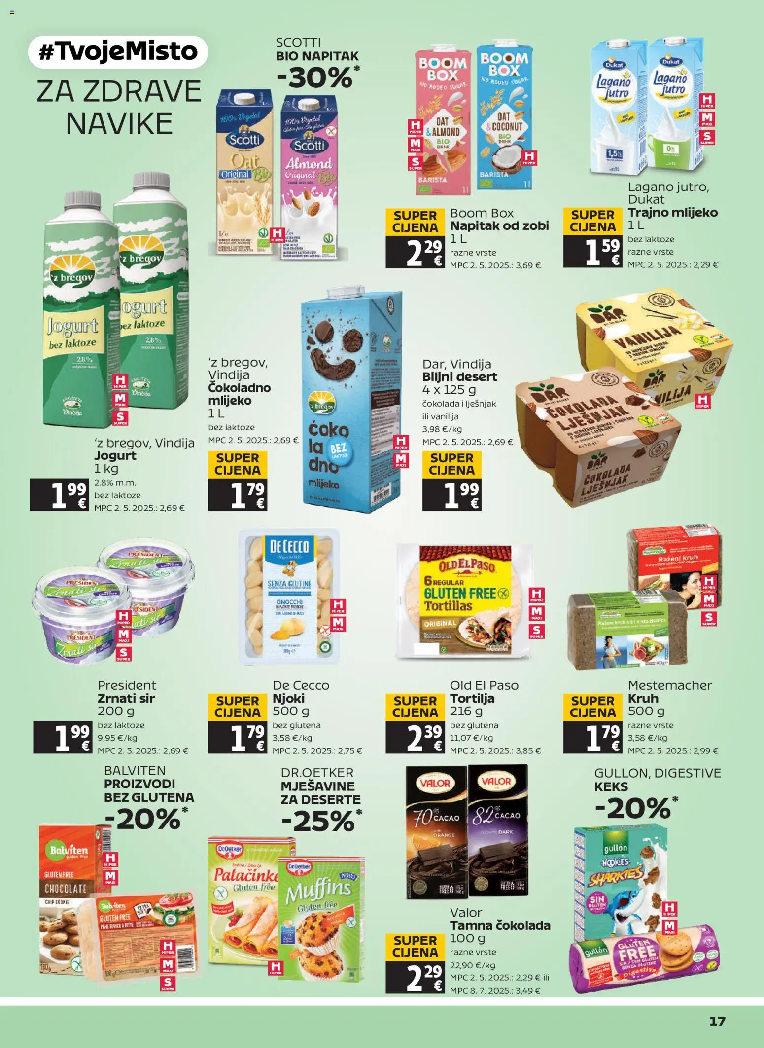 Tommy katalog | vrijedi od 23.07.2026 | Stranica: 17 | Proizvodi: Vindija, Sir, Lješnjak, Trajno mlijeko