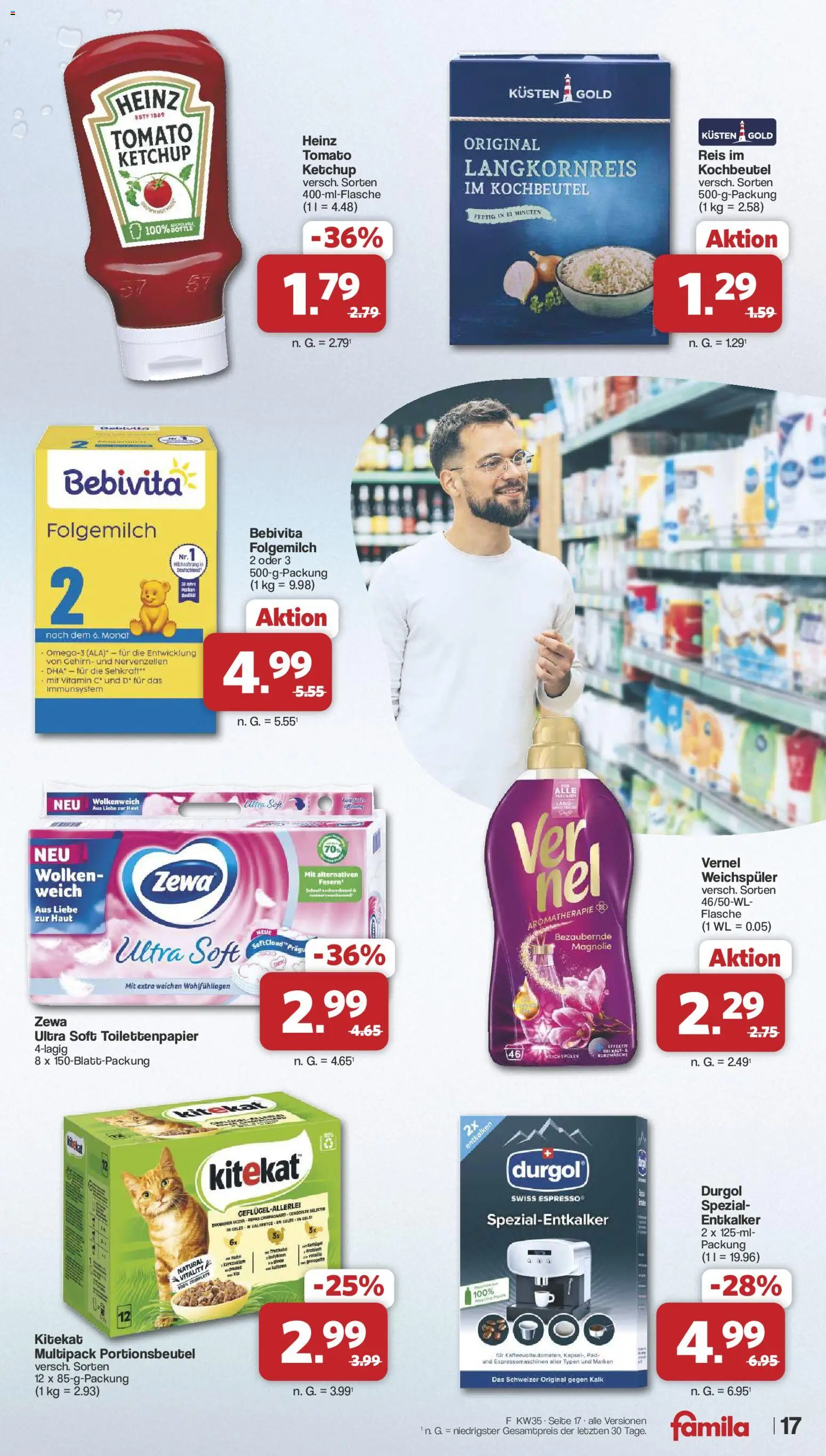 Famila Nordwest Prospekt – gültig ab 23.08.2026 | Seite: 19 | Produkte: Reis, Ketchup, Vernel, Toilettenpapier