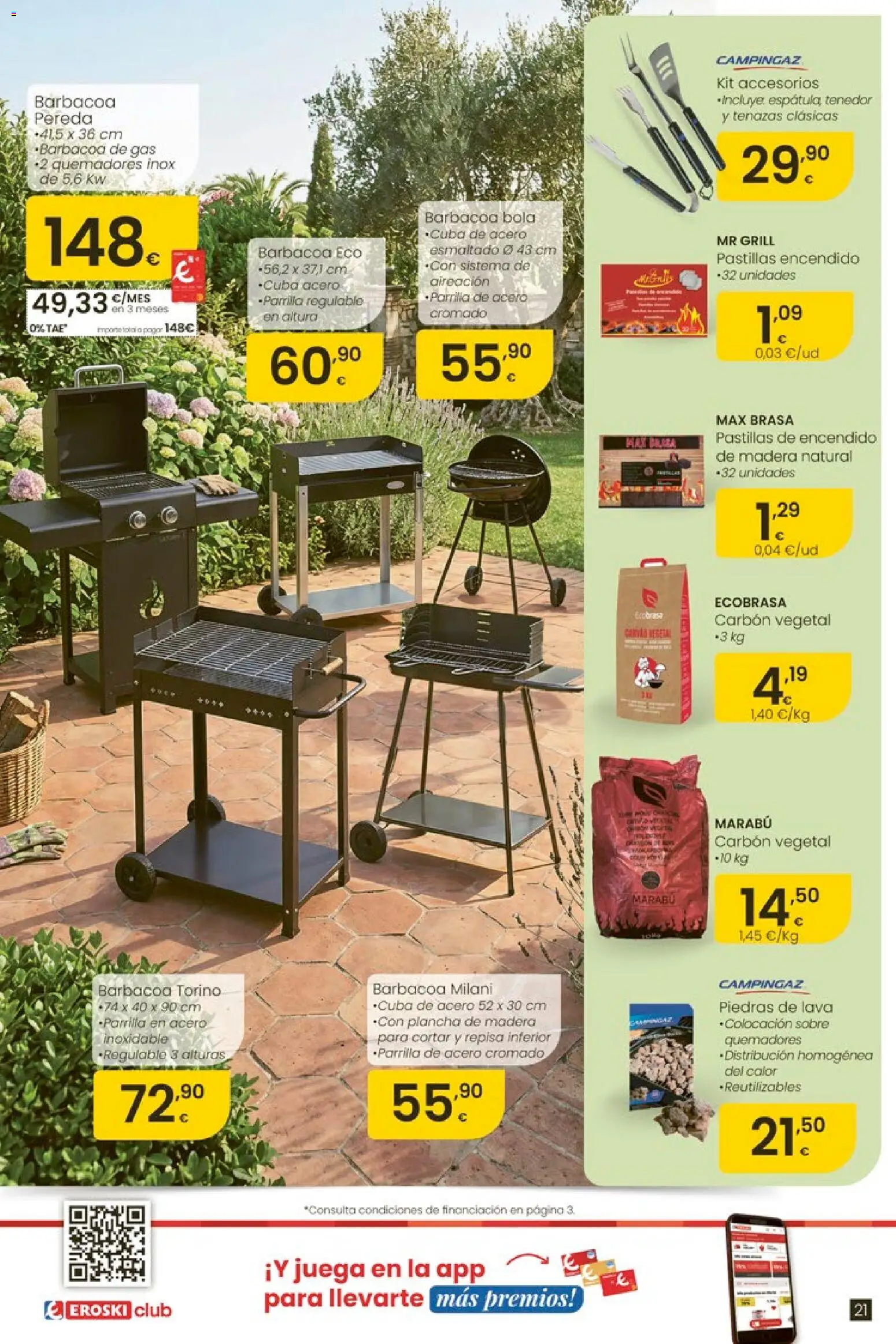 Eroski Oh! Oferta Pontevedra │ válido desde el 11.06.2026 | Página: 21 | Productos: Juega, Barbacoa, Parrilla, Plancha