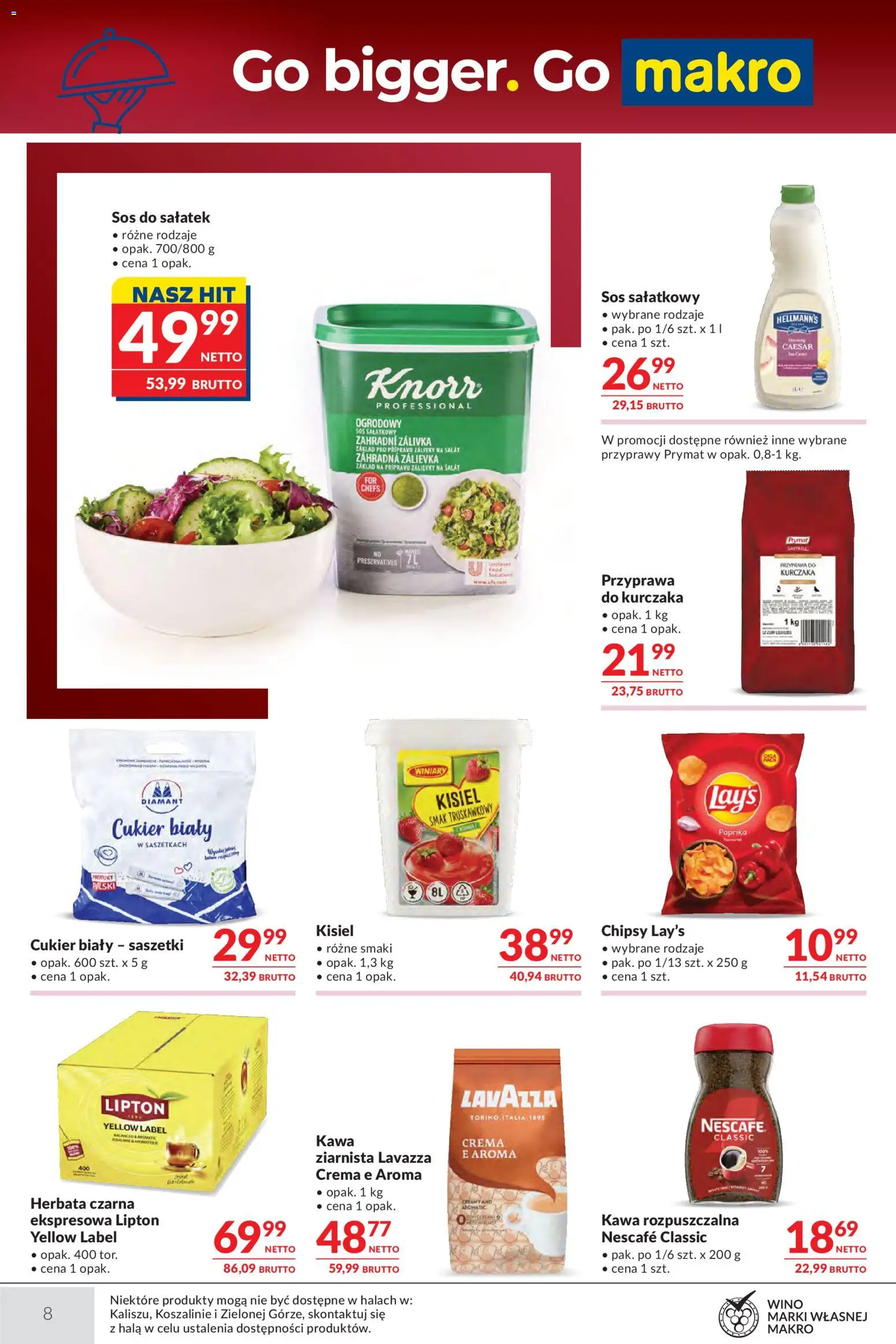 Makro gazetka - Oferta dla gastronomii od 04.08.2026 | Strona: 8 | Produkty: Chipsy, Nescafe, Cukier biały, Przyprawy