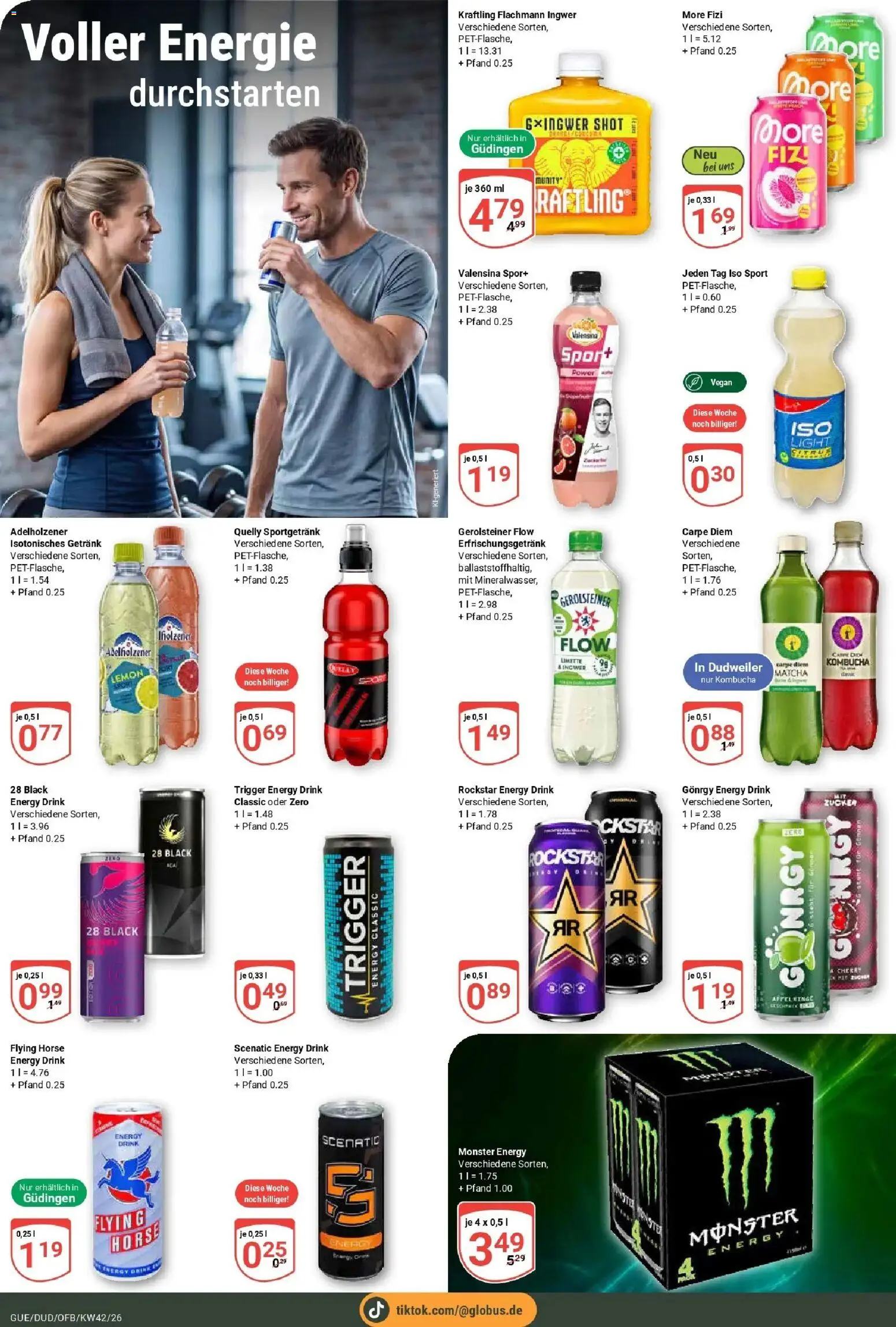 Globus Prospekt Saarbrücken-Dudweiler (ab 12.10.2026) » Angebote online | Seite: 19 | Produkte: Rockstar energy, Adelholzener, Äpfel, Monster