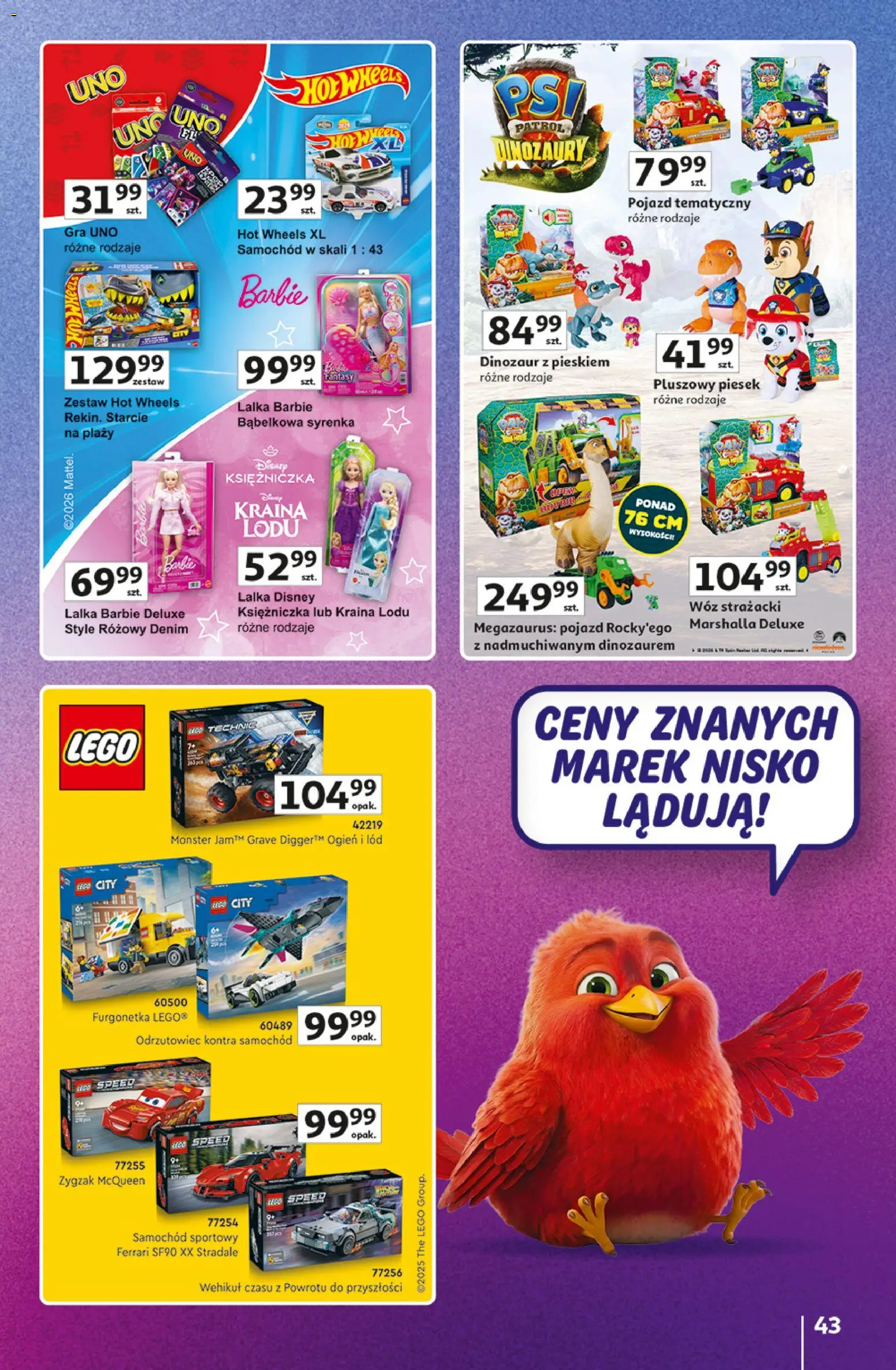 Auchan gazetka - 30 Lat Hipermarket Znane marki od 03.09.2026 | Strona: 43 | Produkty: Gra, Barbie, Lód, Lalka Barbie