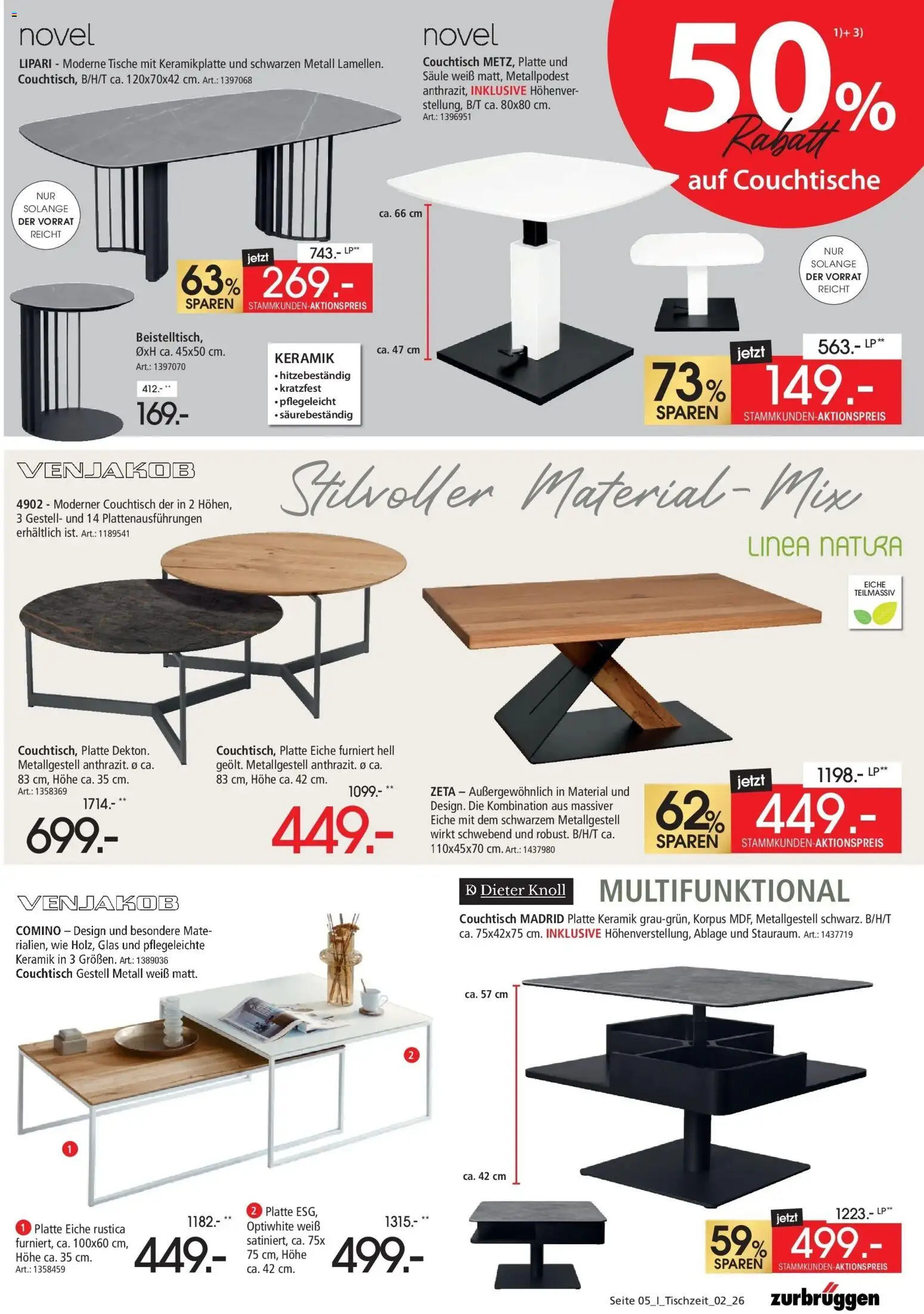 Zurbrüggen Tischzeit – gültig ab 12.06.2026 | Seite: 5 | Produkte: Couchtisch