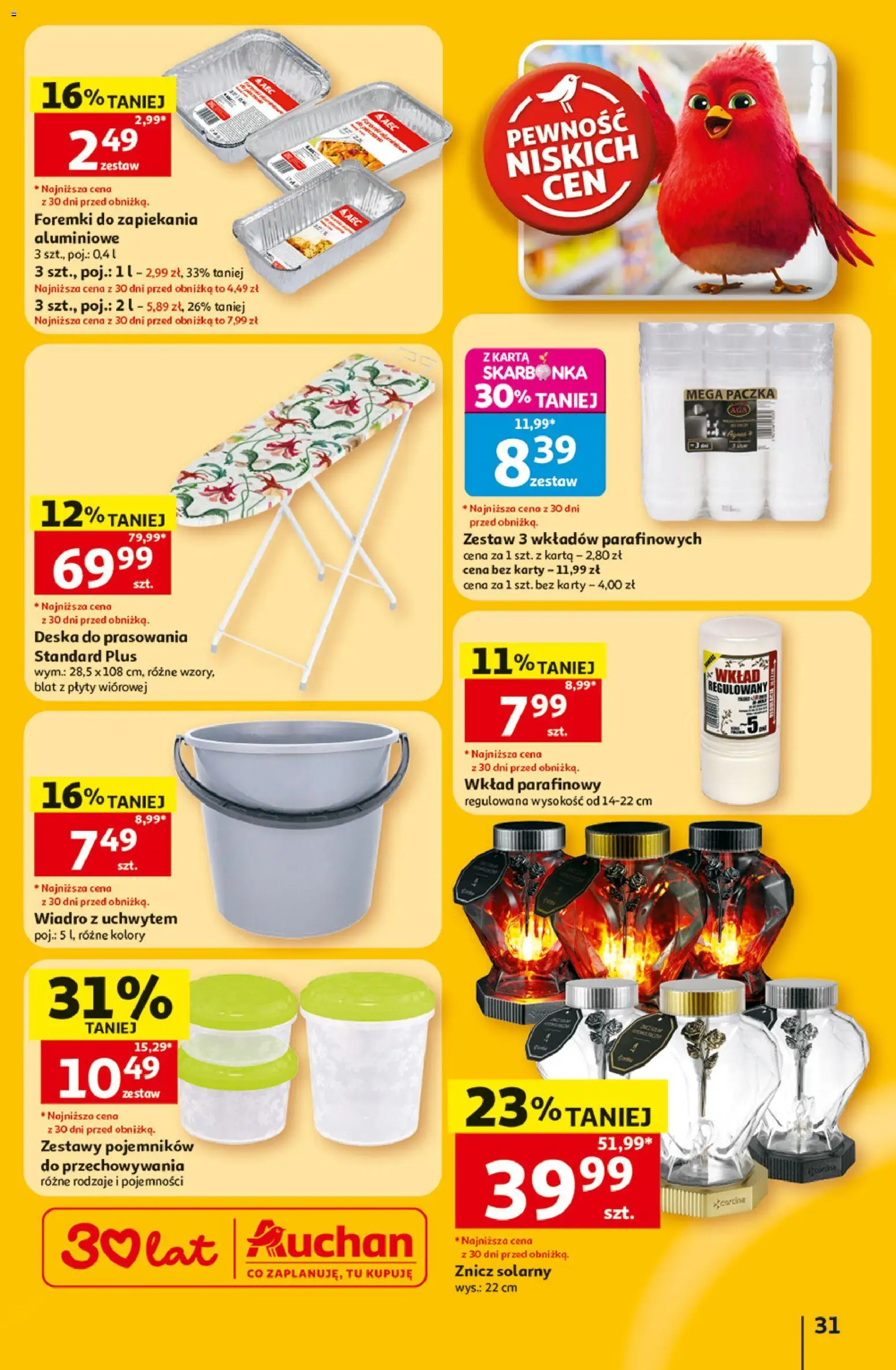 Auchan gazetka - 30 Lat Hipermarket od 02.07.2026 | Strona: 31 | Produkty: Karta, Plyty, Deska do prasowania