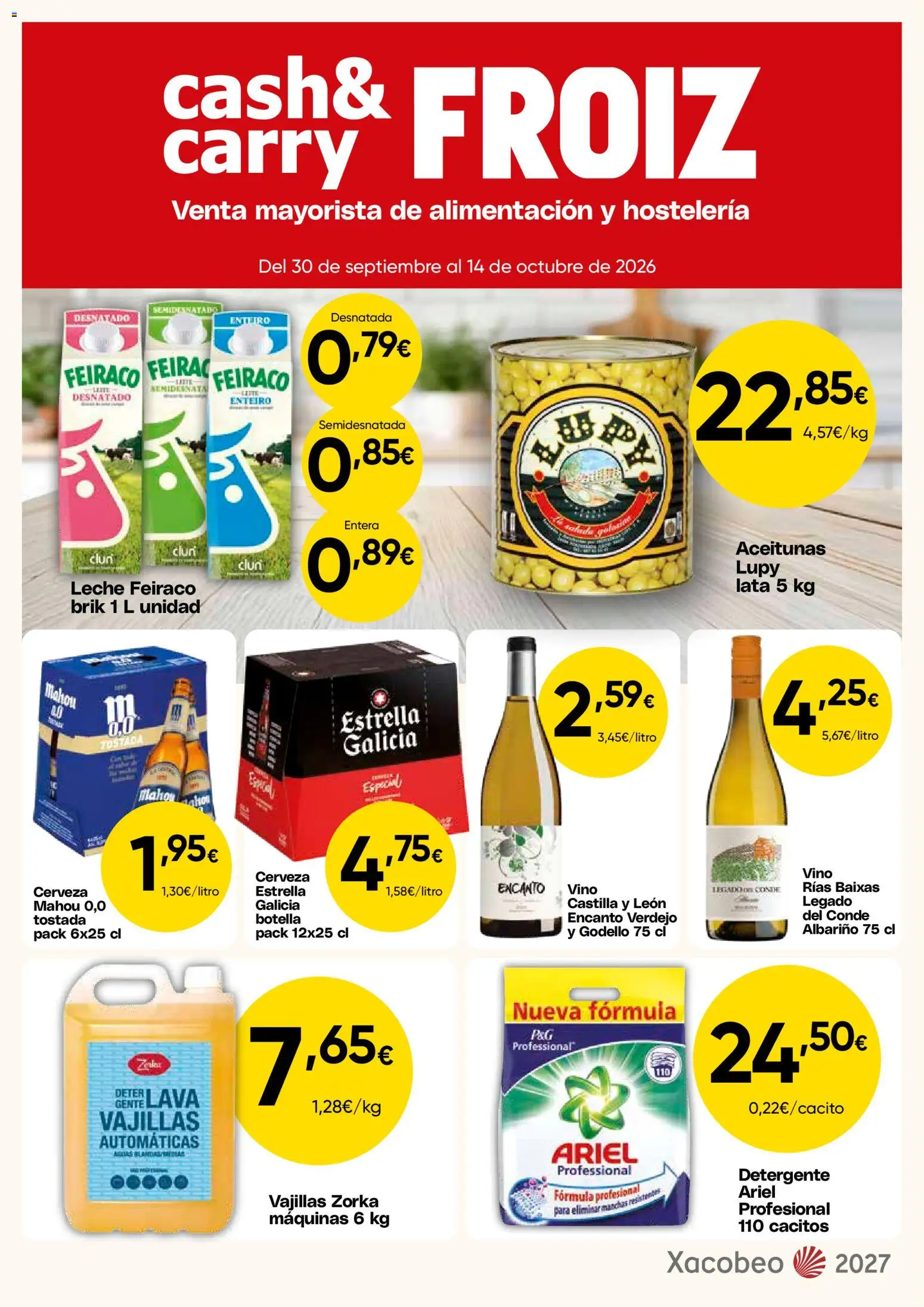 Froiz - Folleto Cash │ válido desde el 30/09/2026 | Página: 1 | Productos: Detergente, Leche, Vino, Cerveza