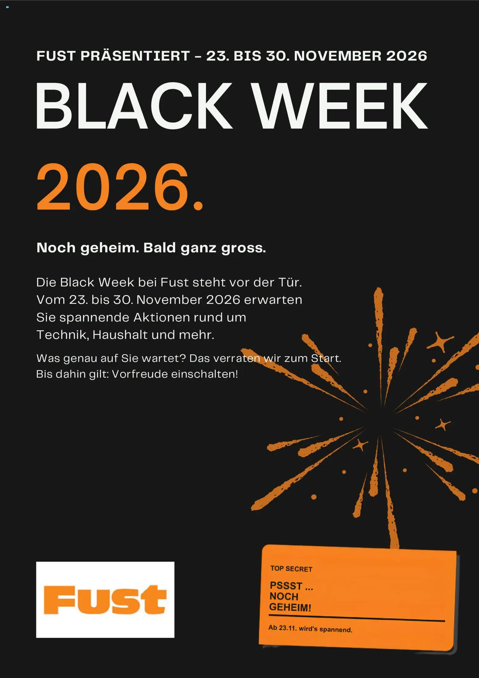 Fust Black Friday Vorankündigung – gültig ab 23.10.2026 | Seite: 1