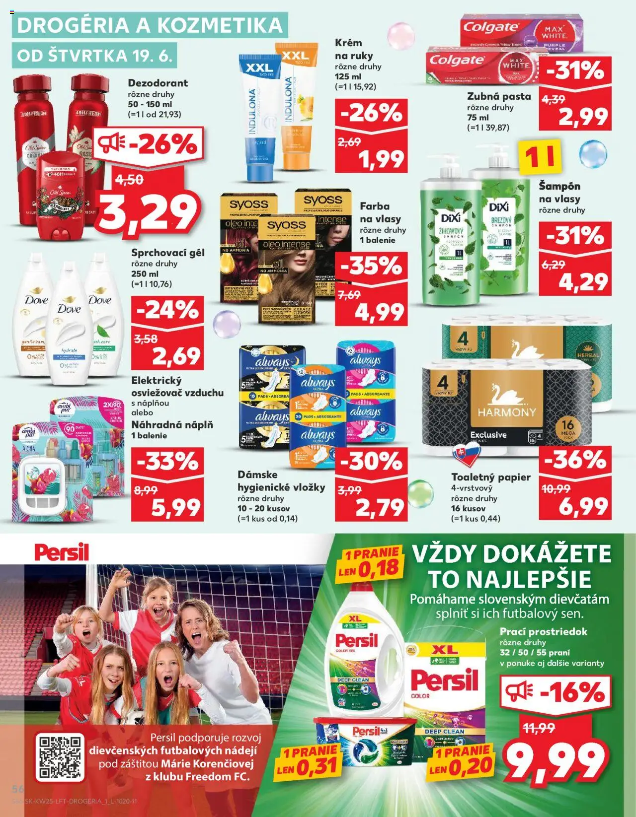 Nové Kaufland akcie – leták je platný od 19.06.2025 | Strana: 56 | Produkty: Osviežovač vzduchu, Dezodorant, Krém