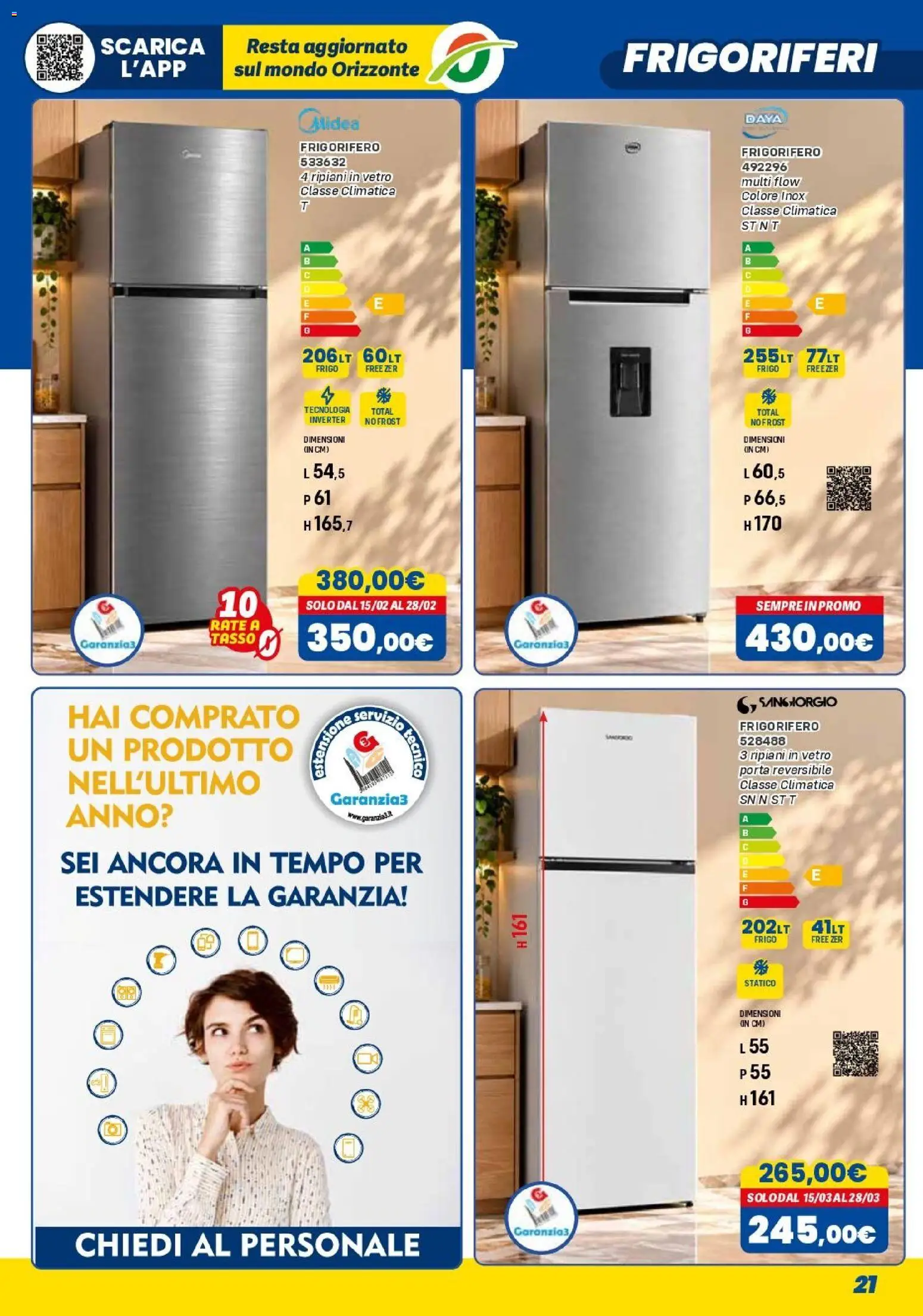 Volantino Orizzonte del 01/11/2026 | Pagina: 21 | Prodotti: Porta, Freezer, Frigorifero