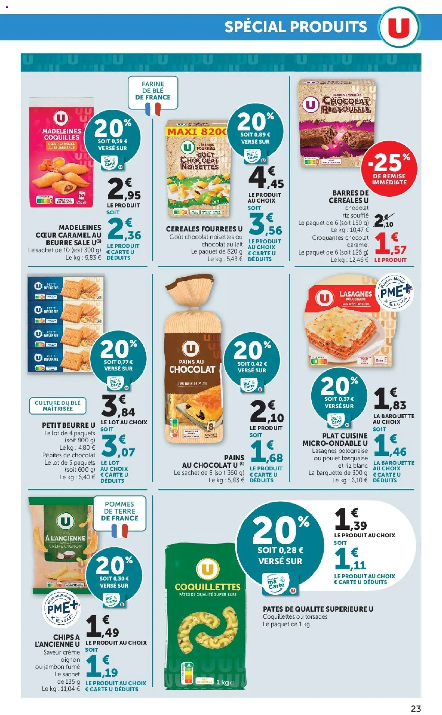 {H1} | Page: 23 | Produits: Jambon, Pommes, Céréales, Crème