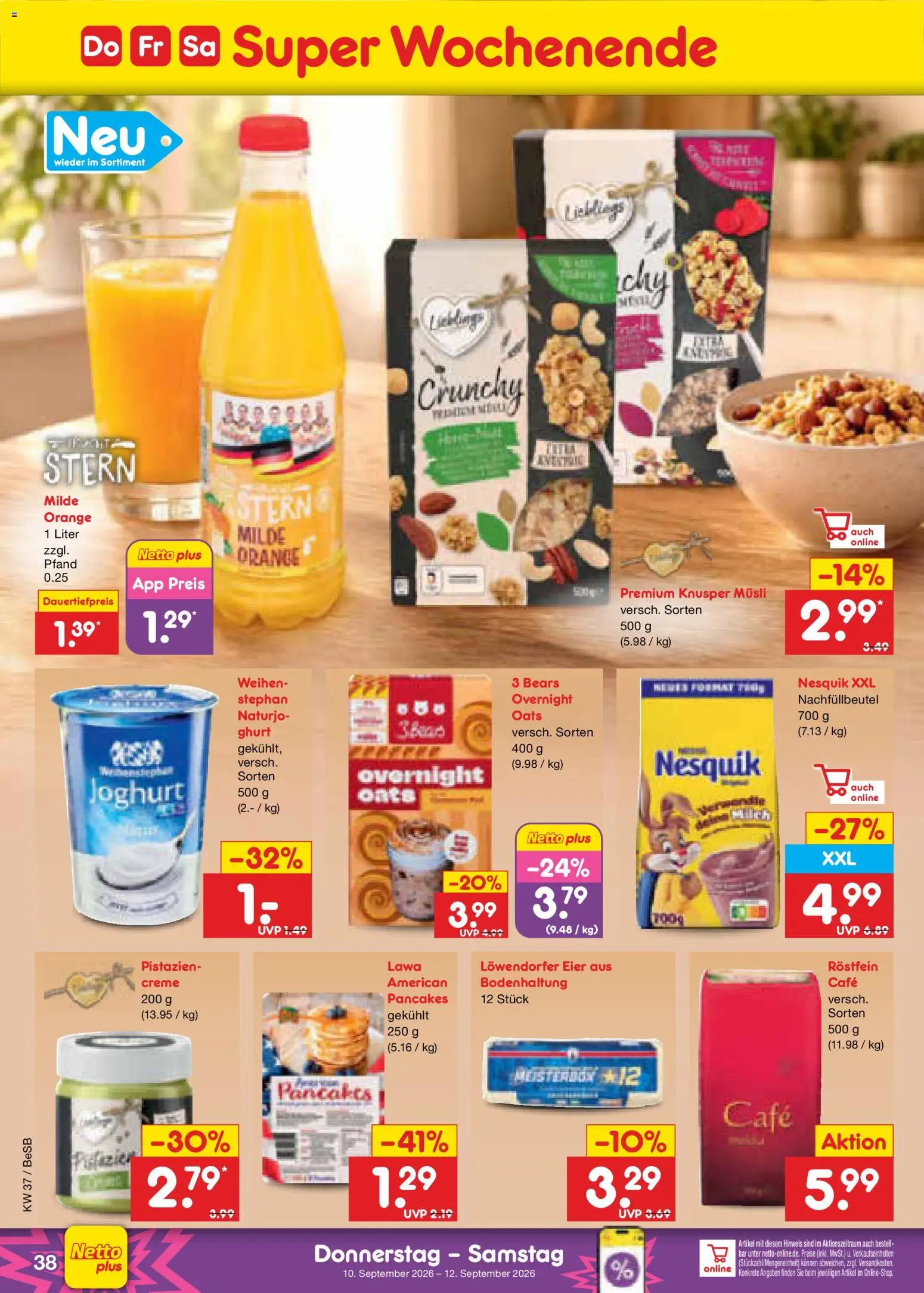 Netto Marken-Discount Prospekt – gültig ab 07.09.2026 | Seite: 54 | Produkte: Musli, Nesquik, Milch, Pistazien