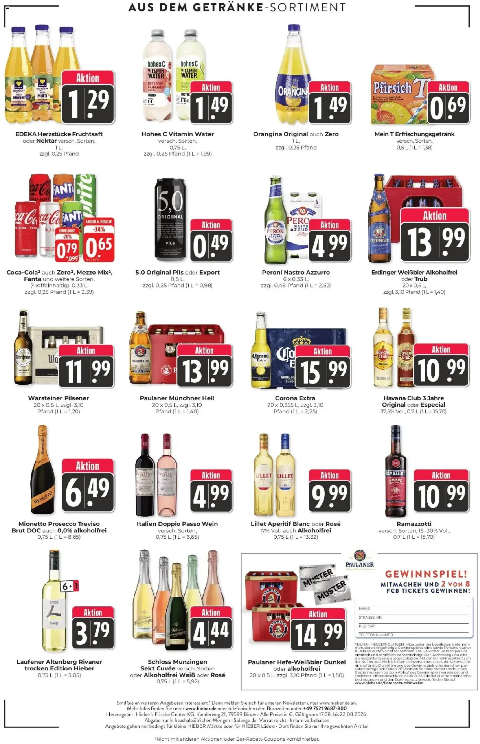 Edeka Prospekt Schliengen (ab 17.08.2026) » Angebote Online | Seite: 12 | Produkte: Havana club, Pfirsich, Fruchtsaft, Ramazzotti