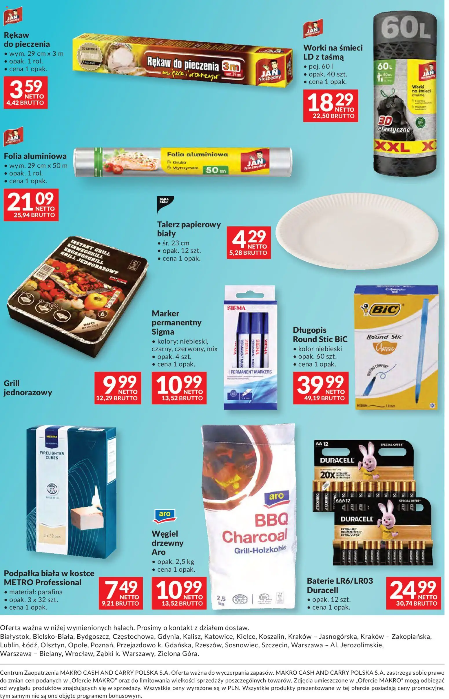 Makro gazetka - Dystrybucja do sklepów od 01.09.2026 | Strona: 52 | Produkty: Worki na śmieci, Rękaw do pieczenia, Folia, Grill jednorazowy