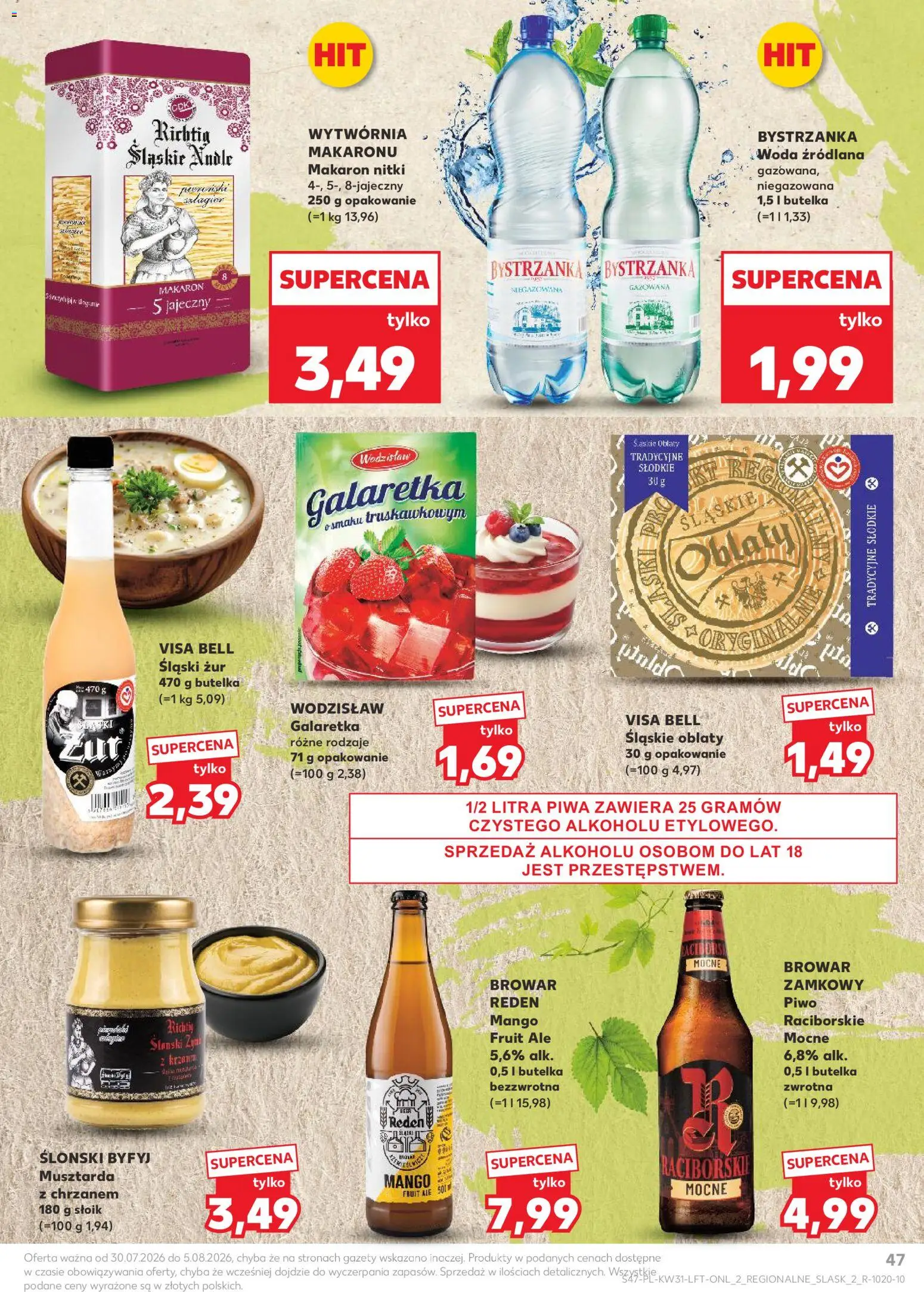 Kaufland gazetka od 30.07.2026 | Strona: 47 | Produkty: Galaretka, Bell, Gazety, Musztarda