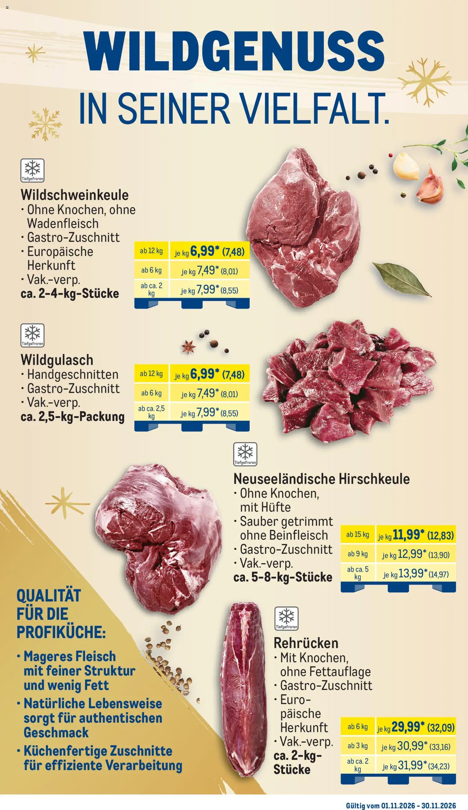 Metro Monats-Menü – gültig ab 01.11.2026 | Seite: 2 | Produkte: Fleisch