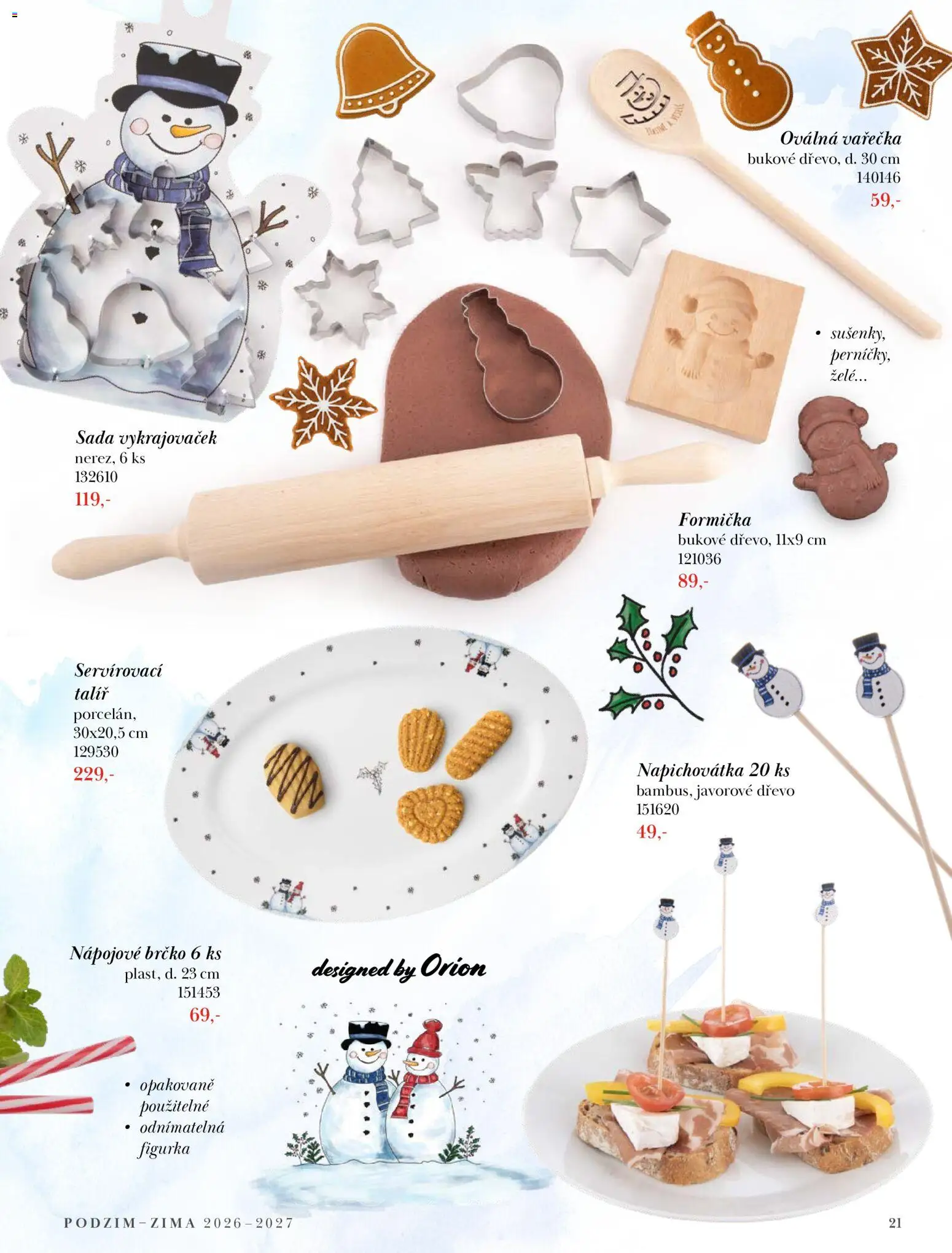 Orion katalog - Podzim/zima 2026/2027 od 22.09.2026 | Strana: 21 | Produkty: Vařečka, Talíř, Formička, Brčko