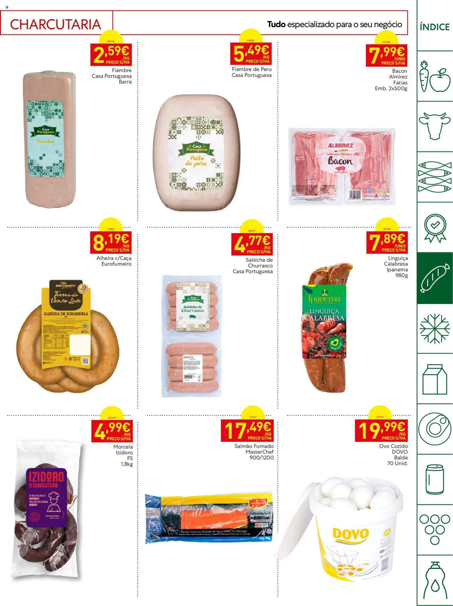 Recheio - Horeca Bons Negócios Madeira │ válido de 09.06.2026 | Página: 13 | Produtos: Bacon, Salmão, Salsicha, Alheira