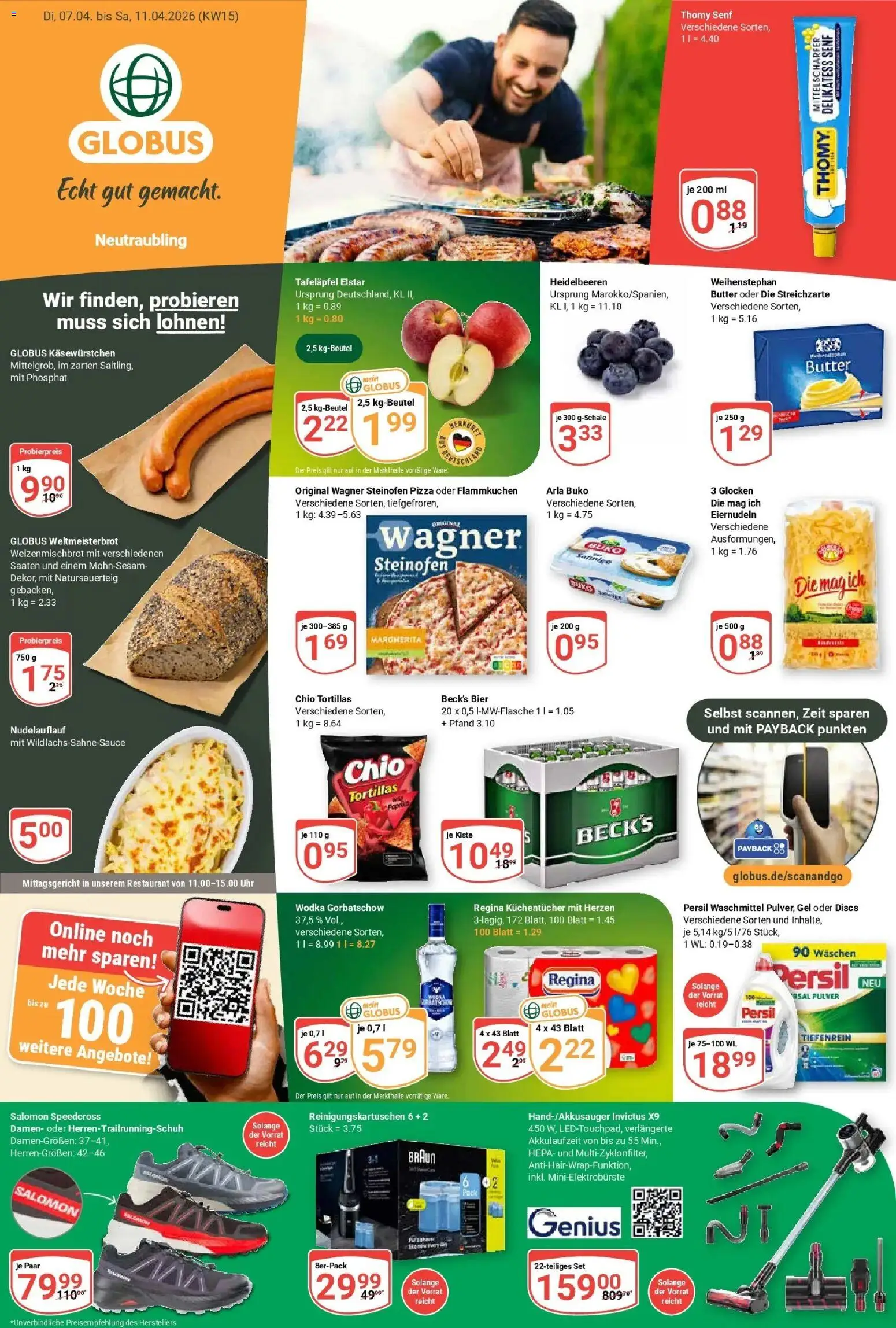 Globus prospekt Neutraubling	 – gültig ab 07.04.2026 | Seite: 1 | Produkte: Butter, Bier, Pizza, Persil