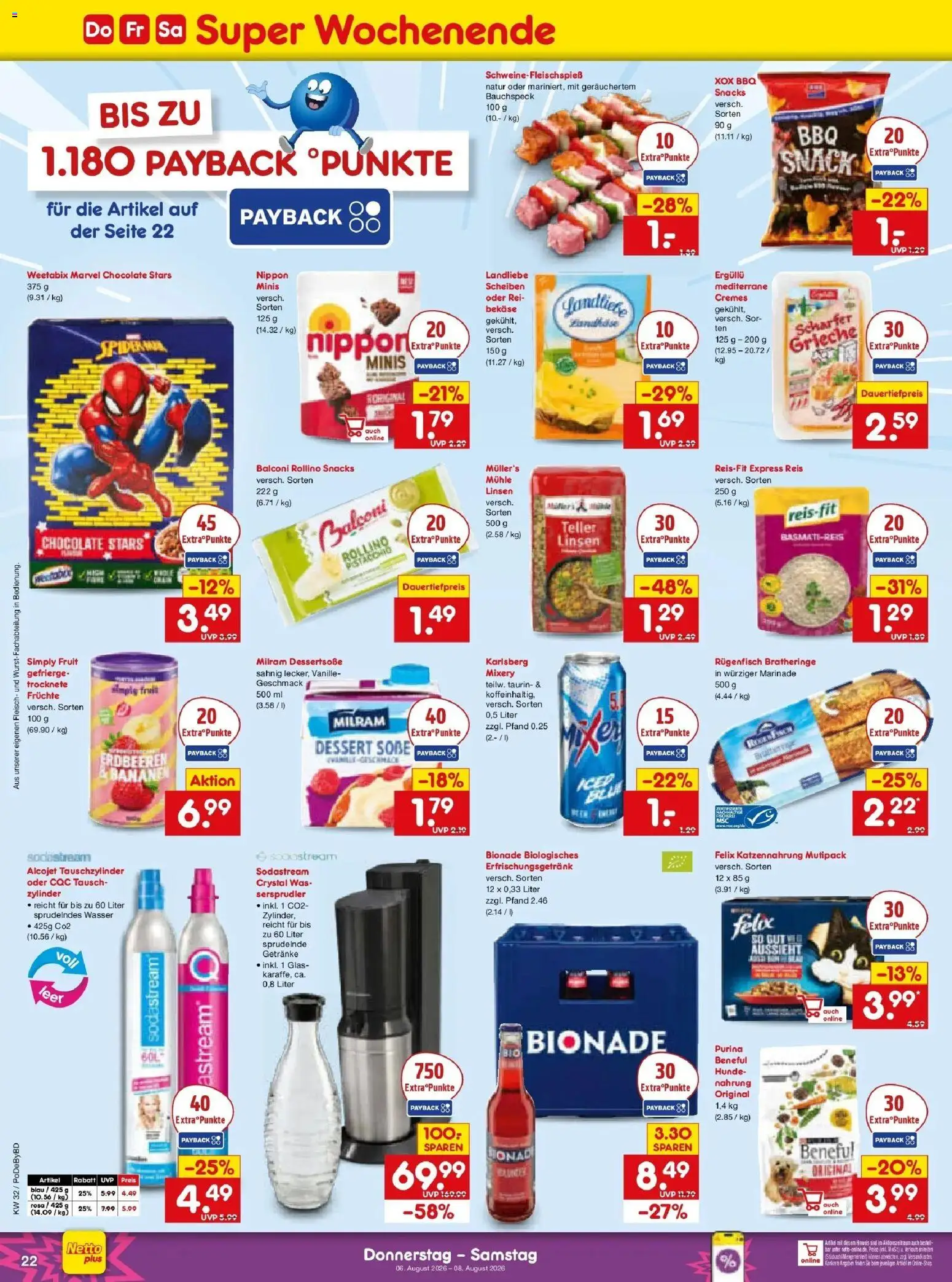 Netto Marken-Discount Prospekt Buttenwiesen – gültig ab 03.08.2026 | Seite: 40 | Produkte: Basmatireis, Bananen, Wasser, Fleisch