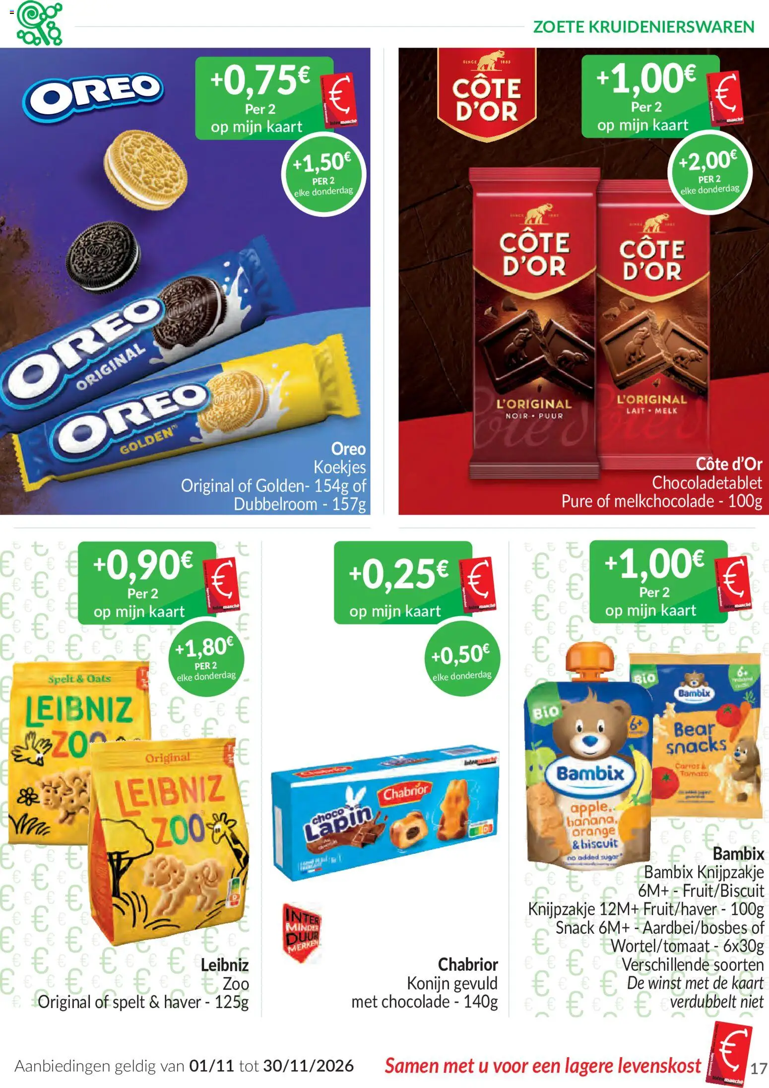 {H1} | Pagina: 17 | Producten: Koekjes, Haver, Snacks, Chocolade