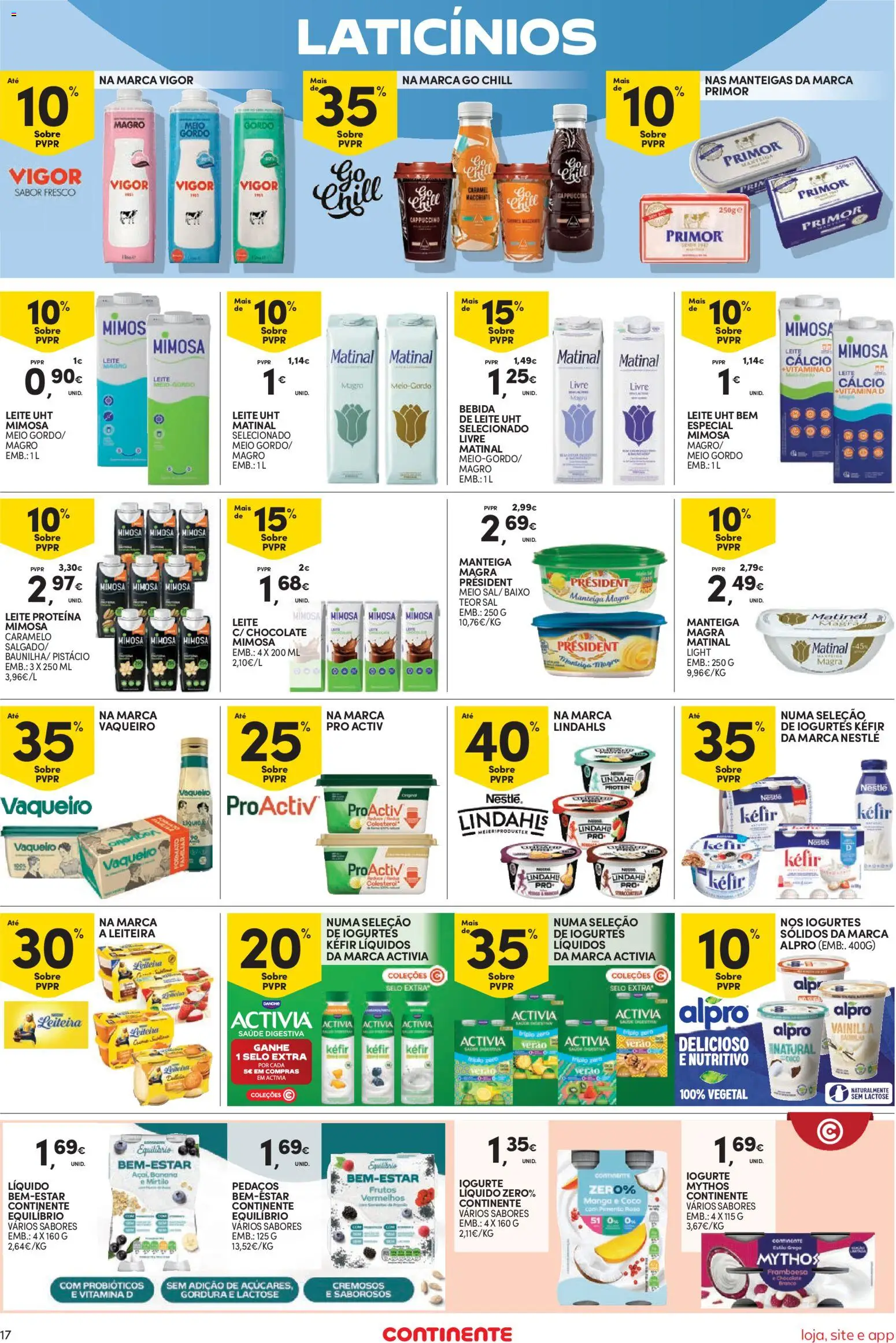 Continente Semanal Continente Bom Dia │ válido de 21/07/2026 | Página: 17 | Produtos: Banana, Iogurte, Chocolate, Bebida