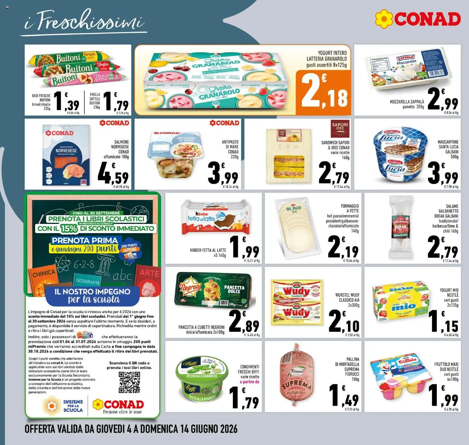 Volantino Conad del 04.06.2026 | Pagina: 10 | Prodotti: Latte, Limone, Wurstel, Mascarpone