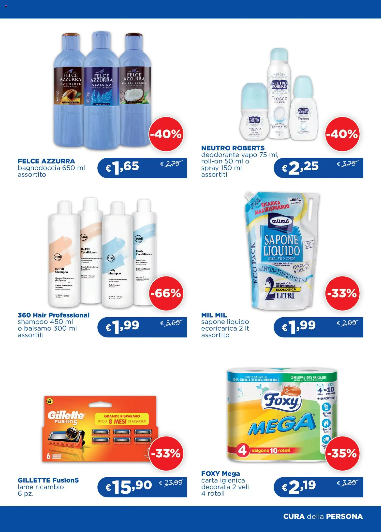 Volantino Acqua e Sapone del 26/08/2026 | Pagina: 6 | Prodotti: Balsamo, Carta igienica, Deodorante, Olio