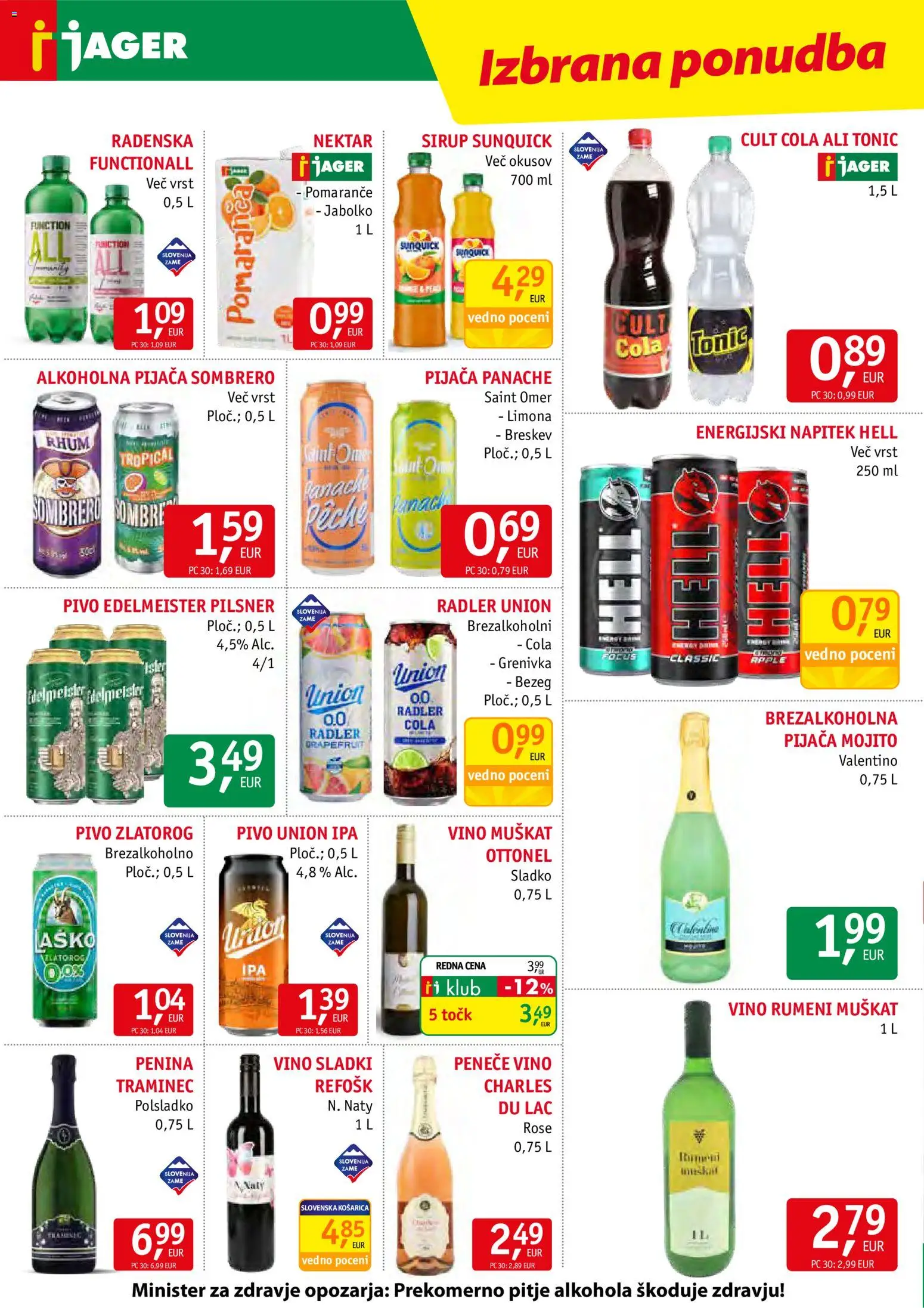 Novi Jager katalog ponudbe – veljaven od 24.06.2026 | Stran: 12 | Izdelki: Radler, Pivo, Grenivka, Breskev