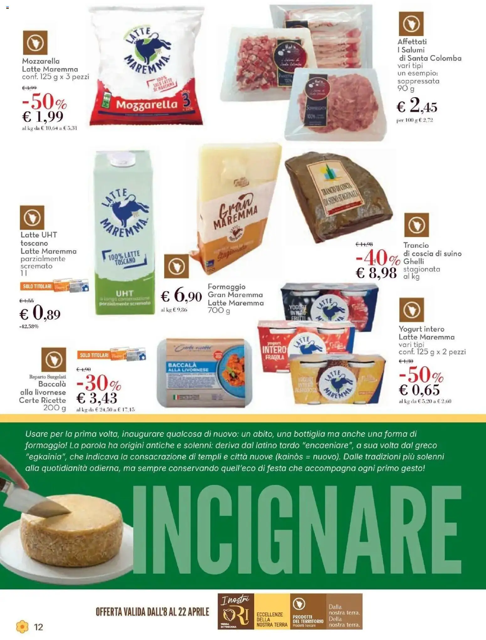 Volantino Conad del 08.04.2026 | Pagina: 12 | Prodotti: Mozzarella, Latte, Formaggio, Bottiglia