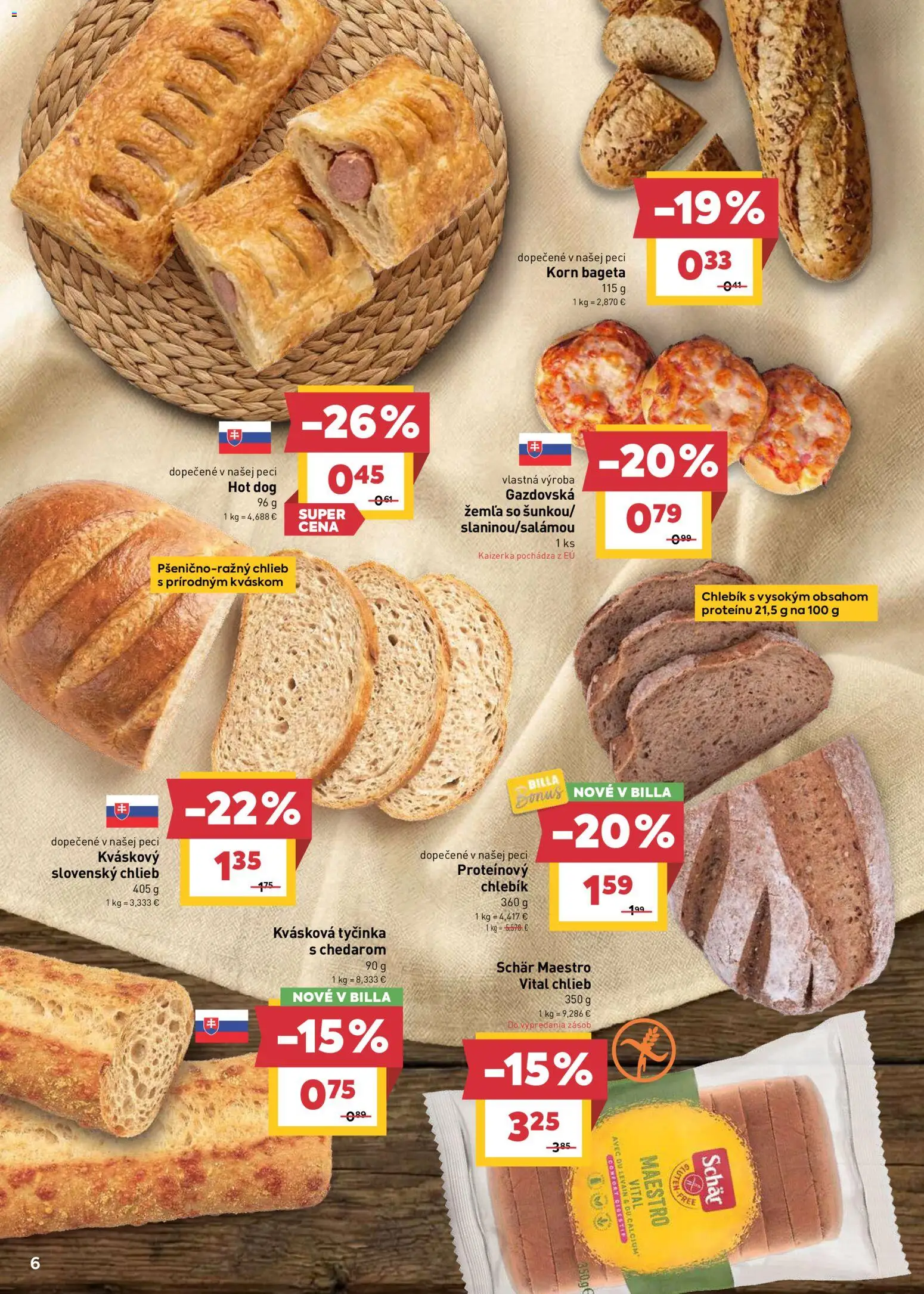 Nové Billa akcie – leták je platný od 10.06.2026 | Strana: 6 | Produkty: Chlieb