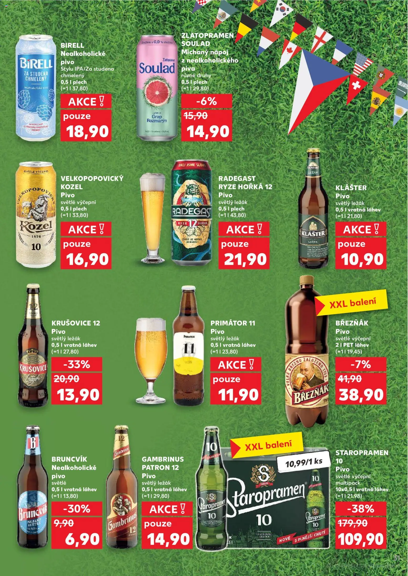 Kaufland leták - Kolín od 17.06.2026 | Strana: 31 | Produkty: Pivo, Radegast, Krušovice, Láhev