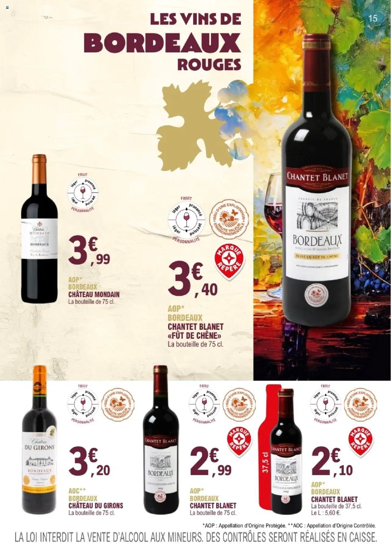 {H1} | Page: 15 | Produits: Pois, Chateau du girons, Bouteille