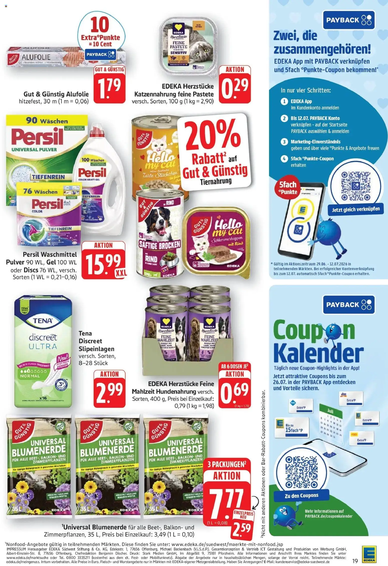 Edeka prospekt Geislingen – gültig ab 29.06.2026 | Seite: 21 | Produkte: Blumenerde, Waschmittel, Fleisch, Persil