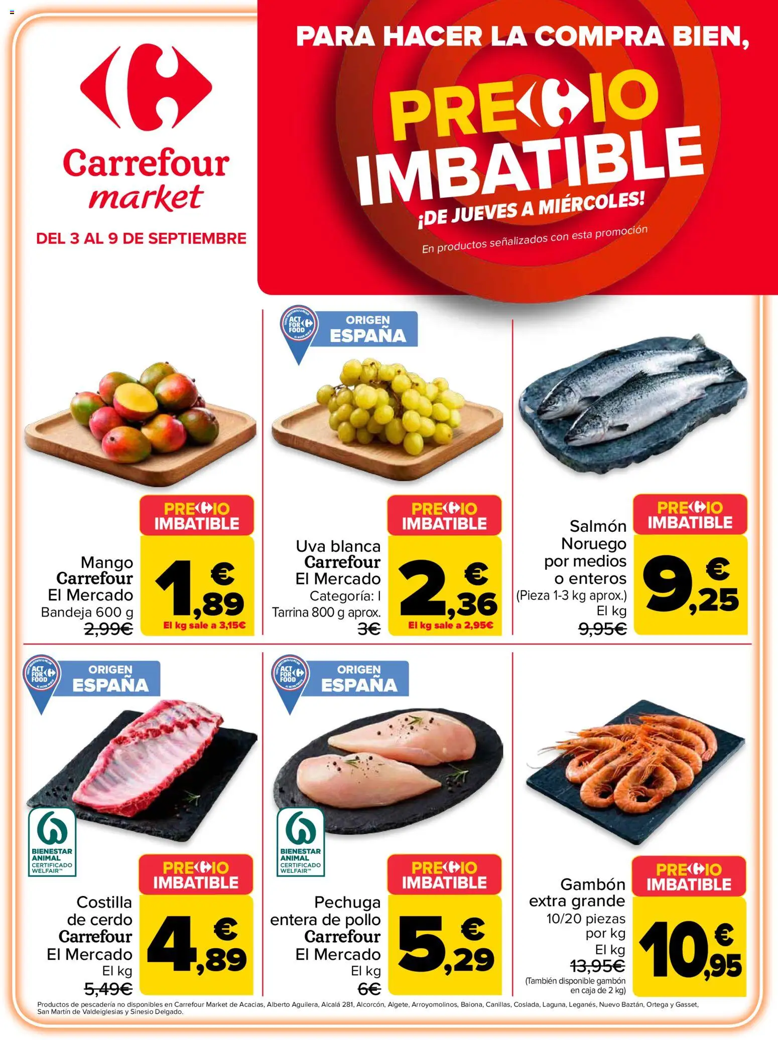 Carrefour Market Precio Imbatible │ válido desde el 03/09/2026 | Página: 1 | Productos: Cerdo, Salmón, Pollo, Caja
