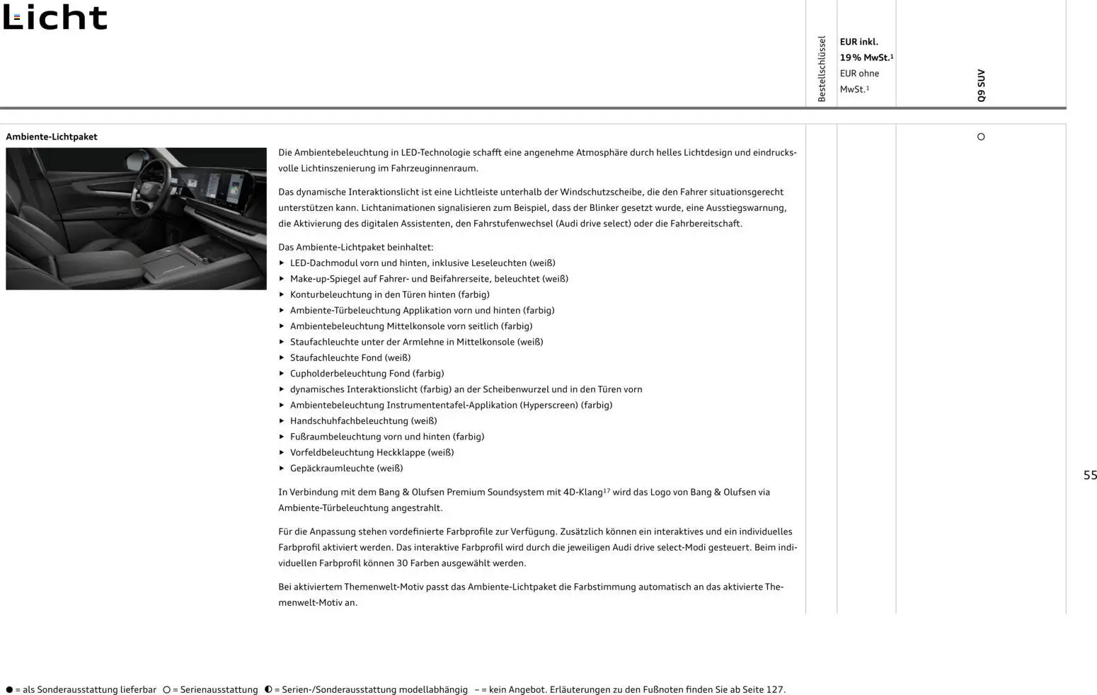 Audi Q9 – gültig ab 30.07.2026 | Seite: 55 | Produkte: Soundsystem