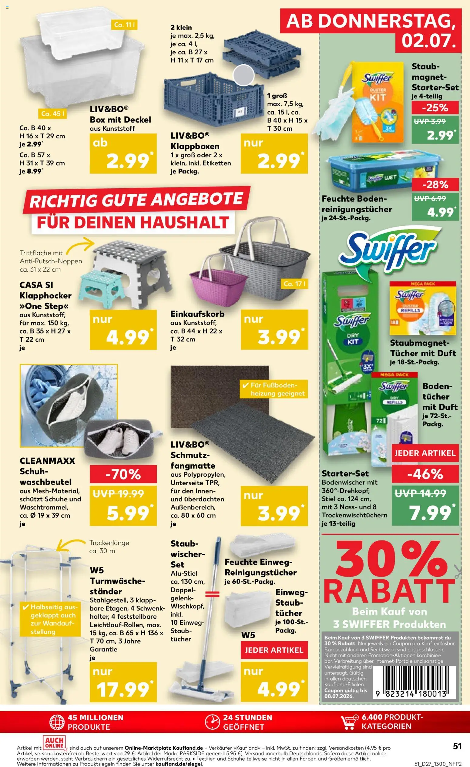 Kaufland Prospekt Köln – gültig ab 02.07.2026 | Seite: 51 | Produkte: Box, Duft, Reinigungstücher, Swiffer