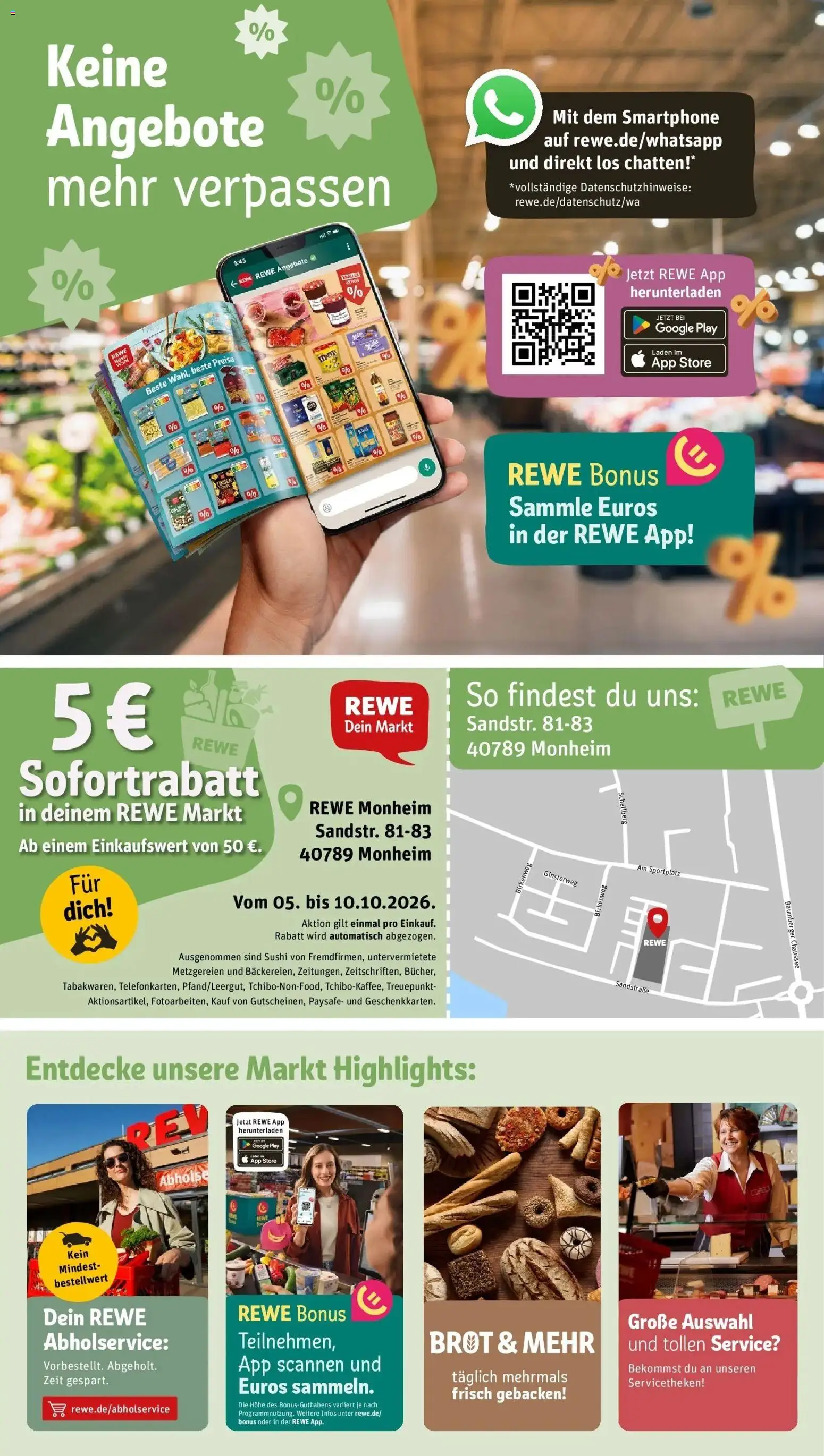 REWE Prospekt ab 05.10.2026 zum Blättern » Angebote | Seite: 4 | Produkte: Brot, Smartphone